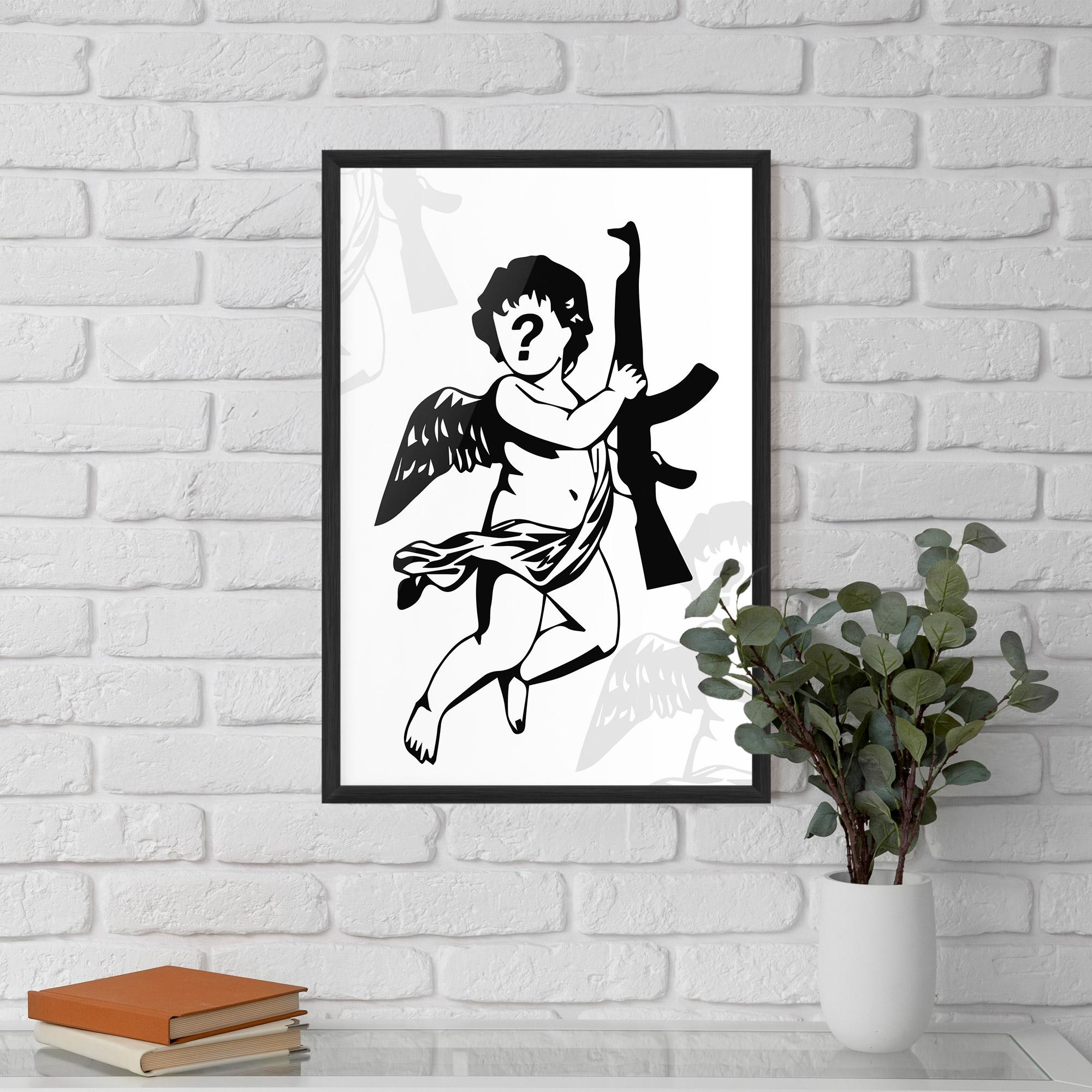 Poster Înrămat Angel Gun mockup 5