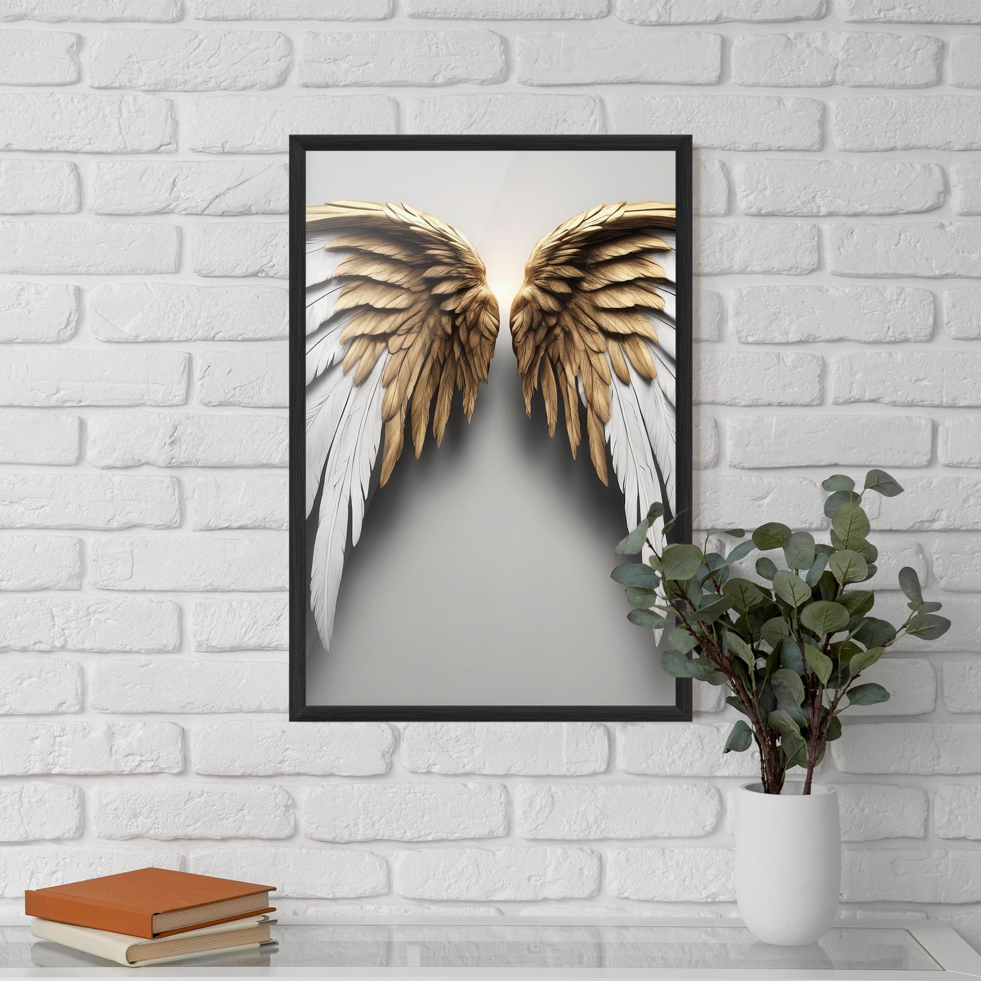 Poster Înrămat Realistic Angel Wings mockup 5