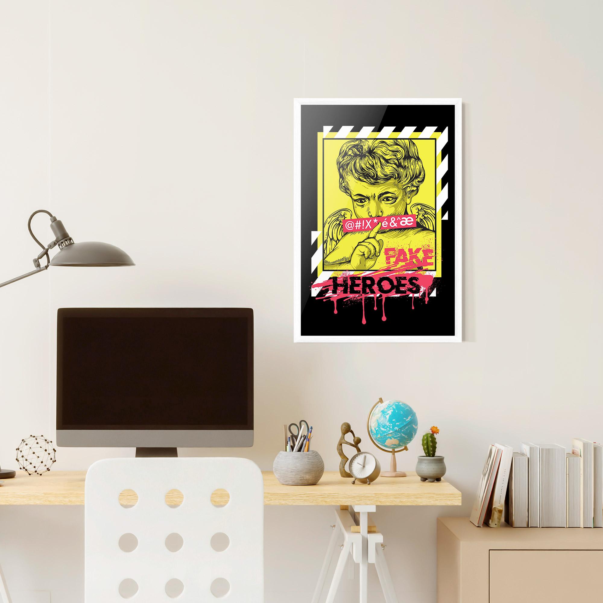 Poster Înrămat Fake Heroes mockup 6