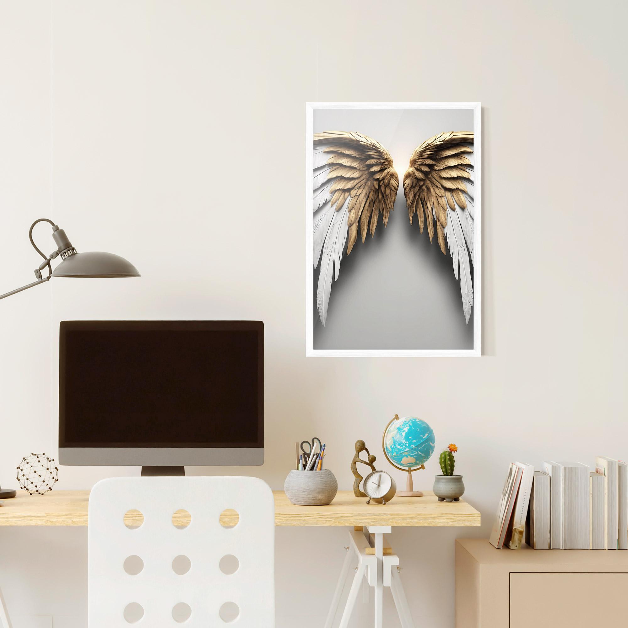 Poster Înrămat Realistic Angel Wings mockup 6