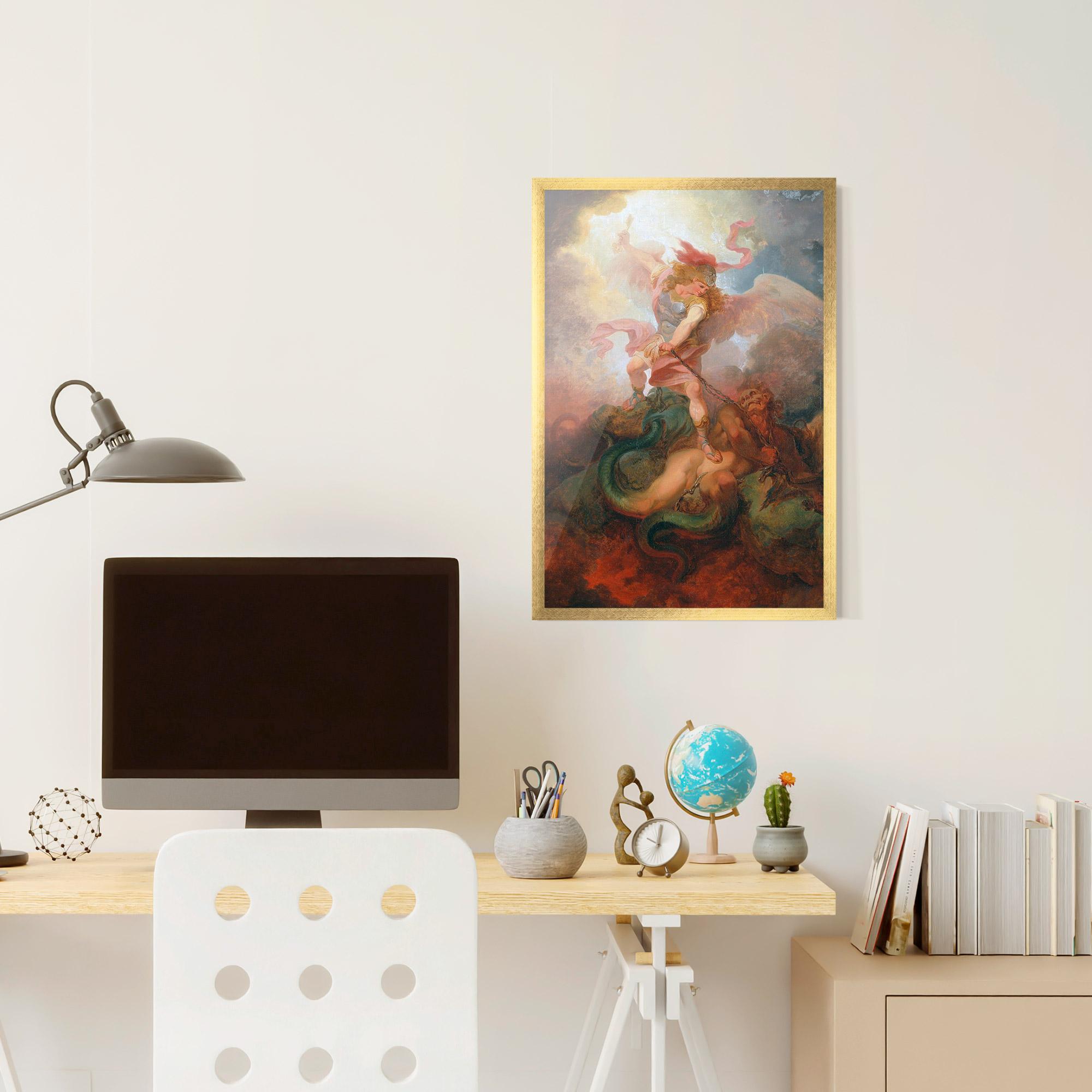 Poster Înrămat Angel Killing Monster mockup 6