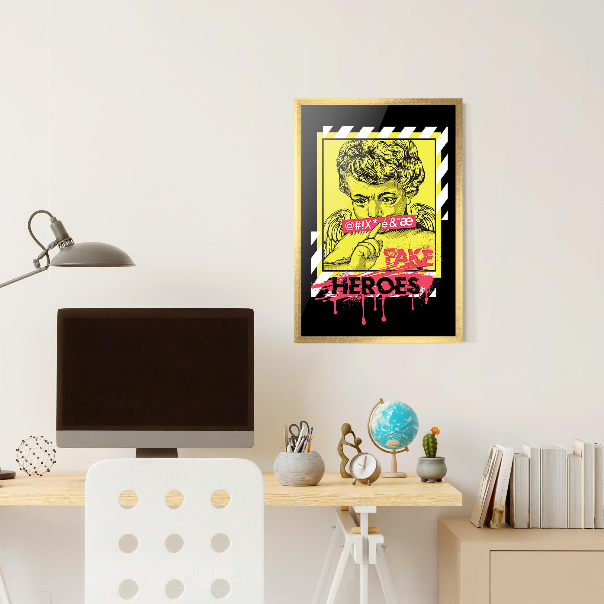Poster Înrămat Fake Heroes mockup 6