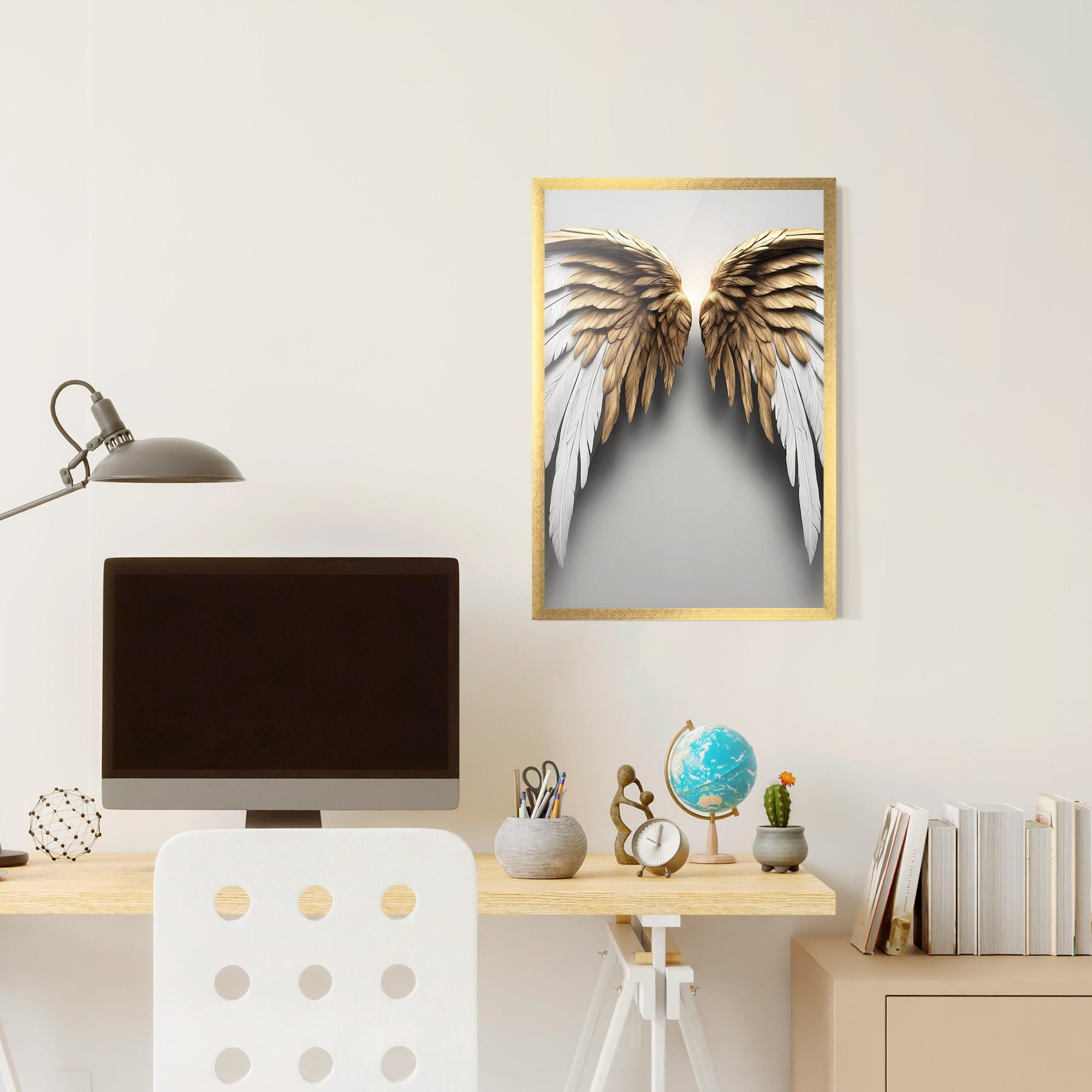 Poster Înrămat Realistic Angel Wings mockup 6