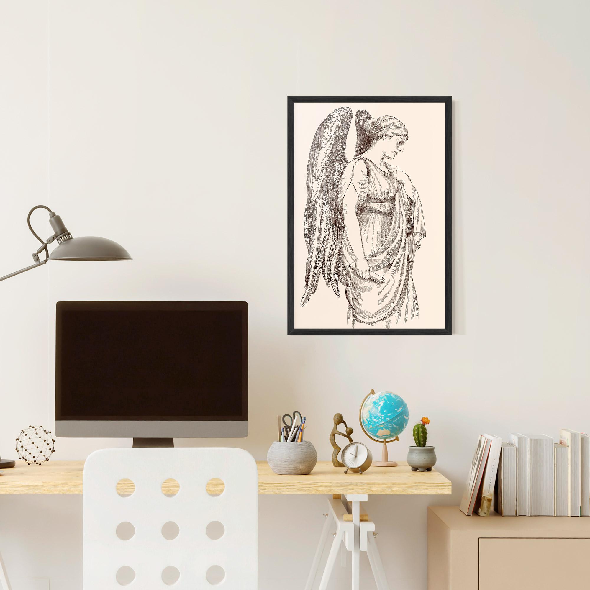 Poster Înrămat Angel Brown Line mockup 6