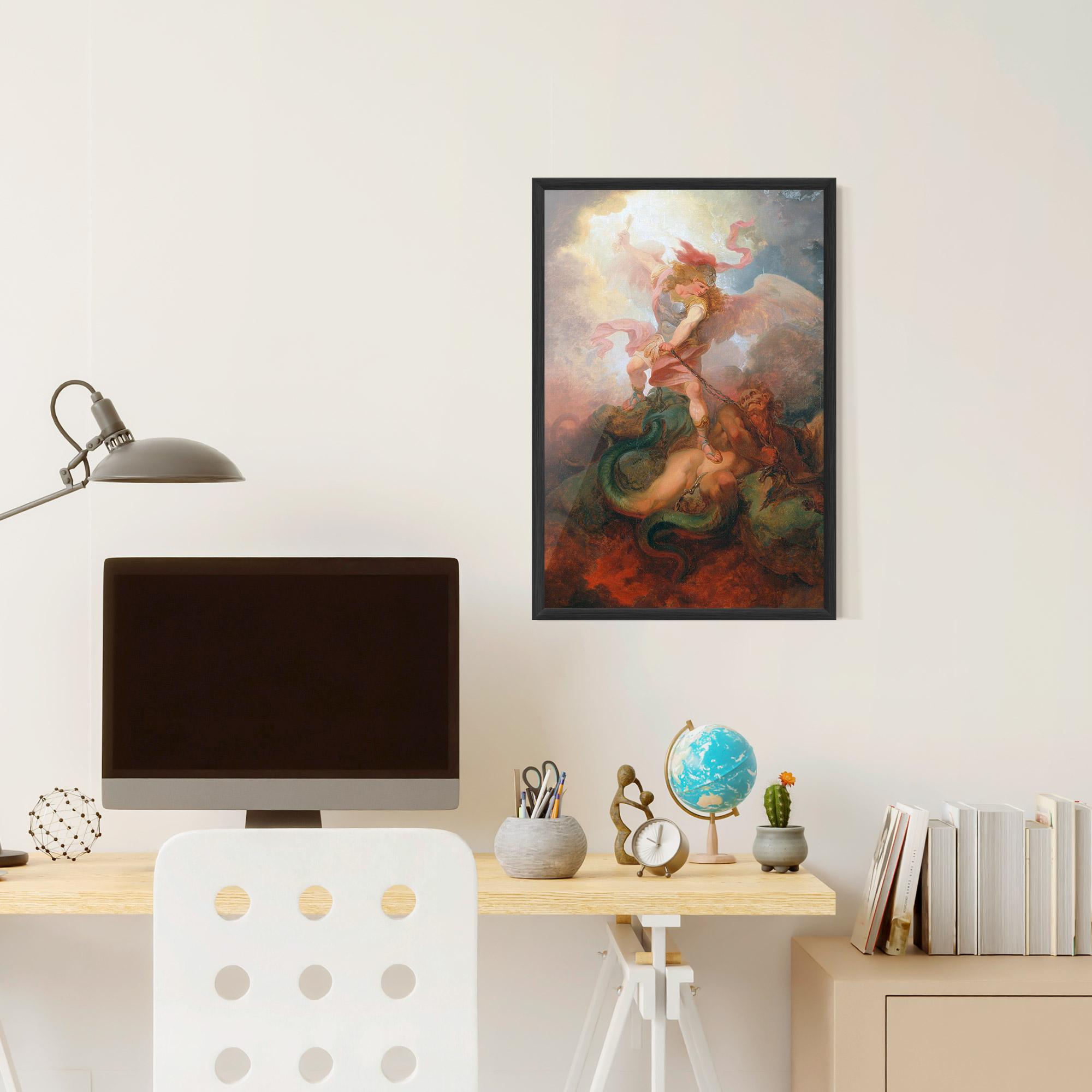 Poster Înrămat Angel Killing Monster mockup 6