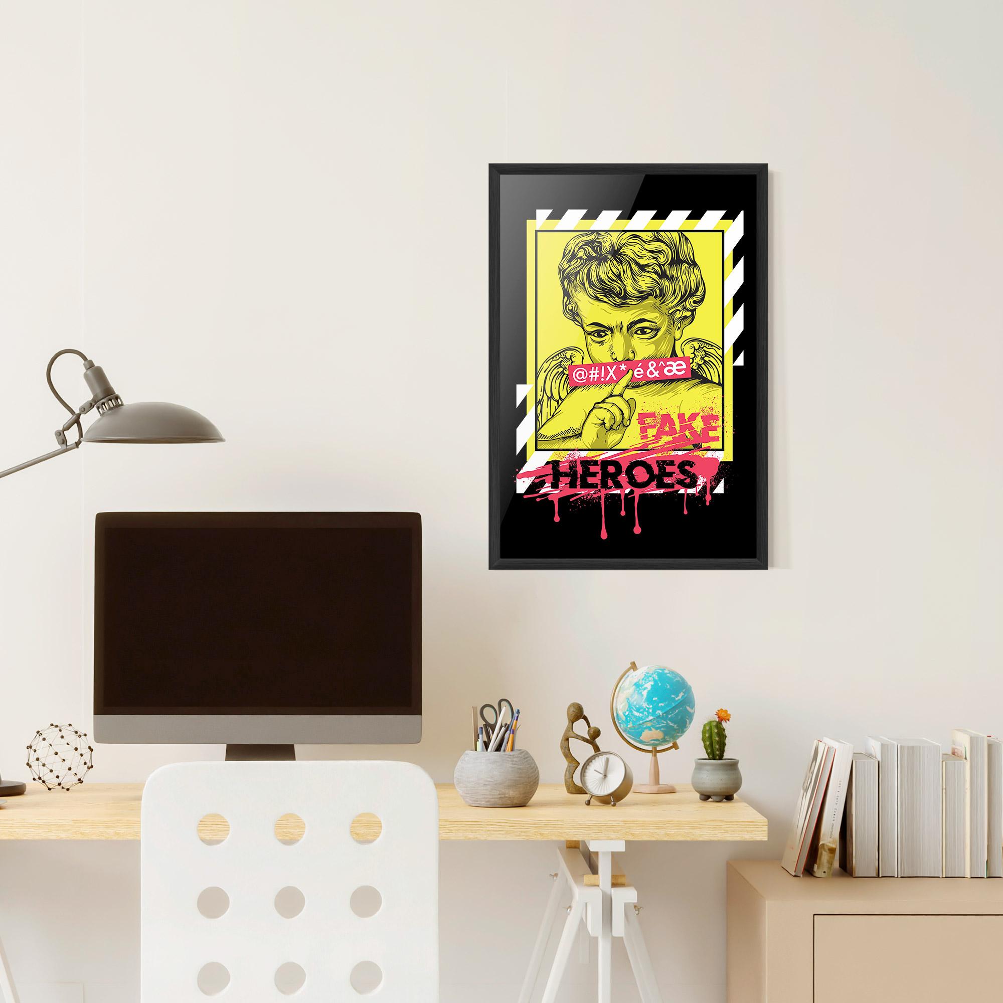 Poster Înrămat Fake Heroes mockup 6