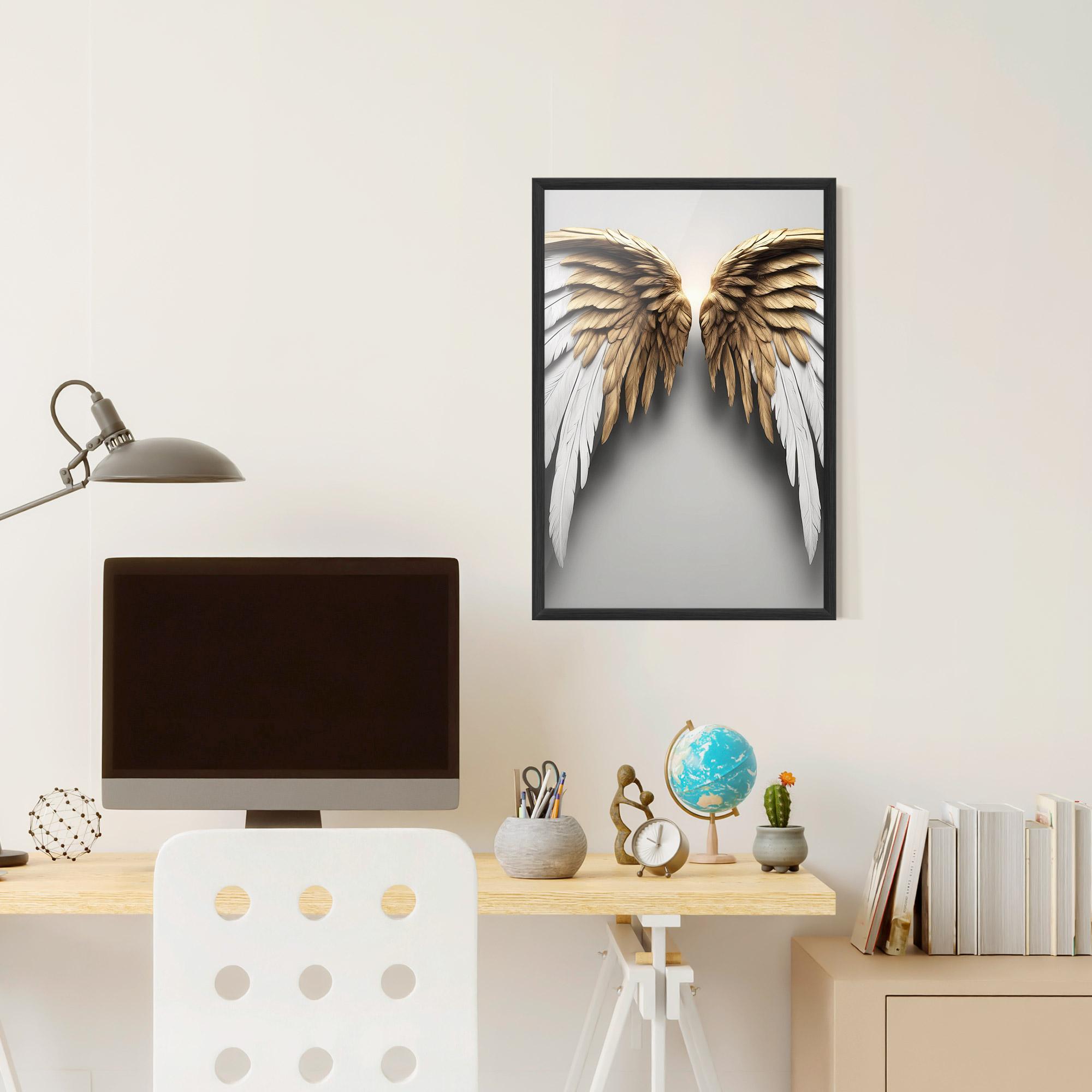 Poster Înrămat Realistic Angel Wings mockup 6