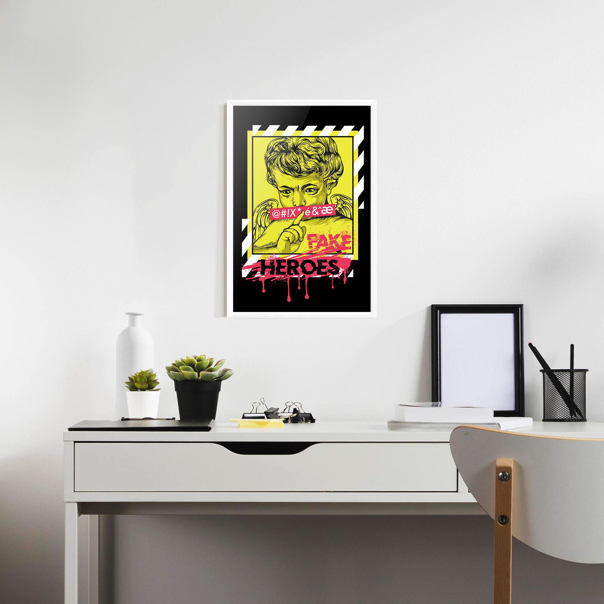 Poster Înrămat Fake Heroes mockup 7