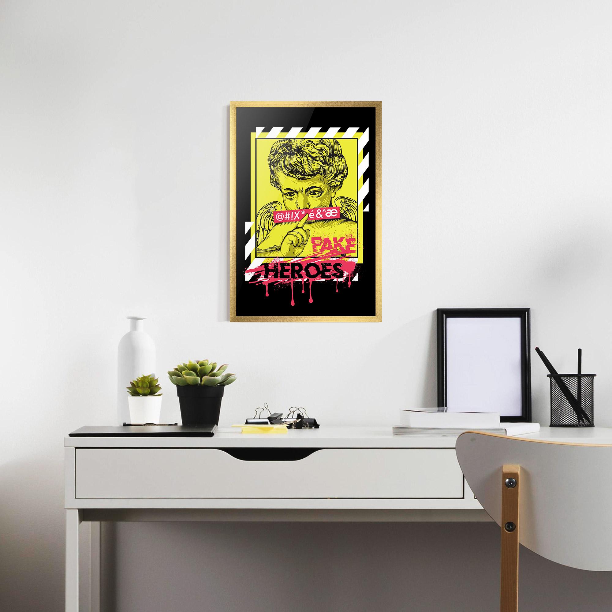 Poster Înrămat Fake Heroes mockup 7