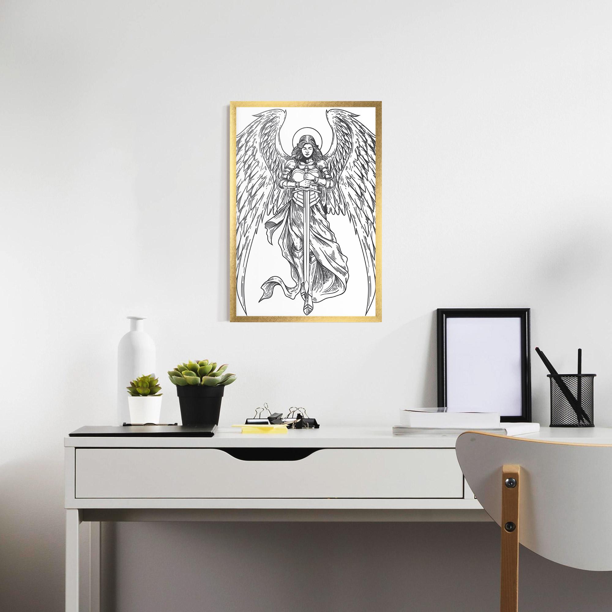 Poster Înrămat Grey Line Angel mockup 7