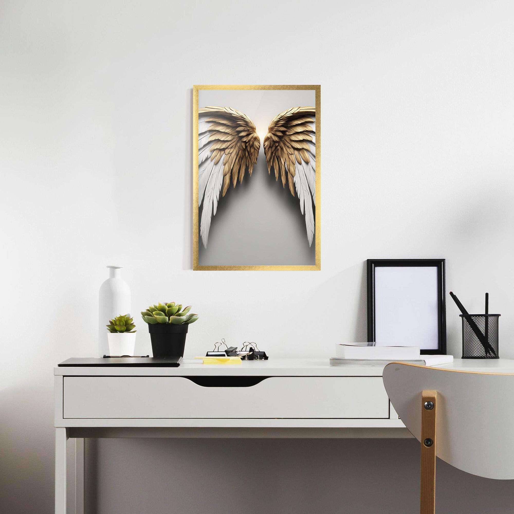 Poster Înrămat Realistic Angel Wings mockup 7
