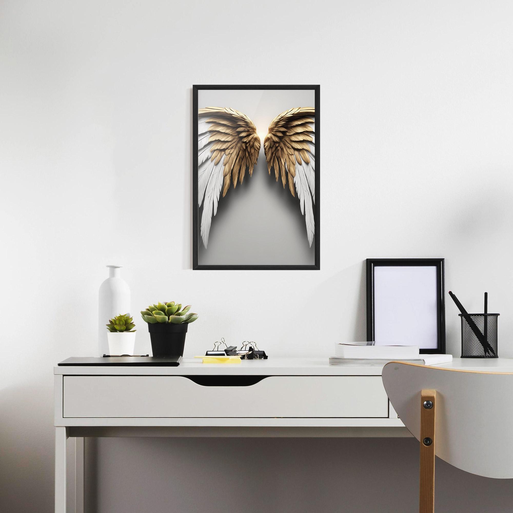 Poster Înrămat Realistic Angel Wings mockup 7