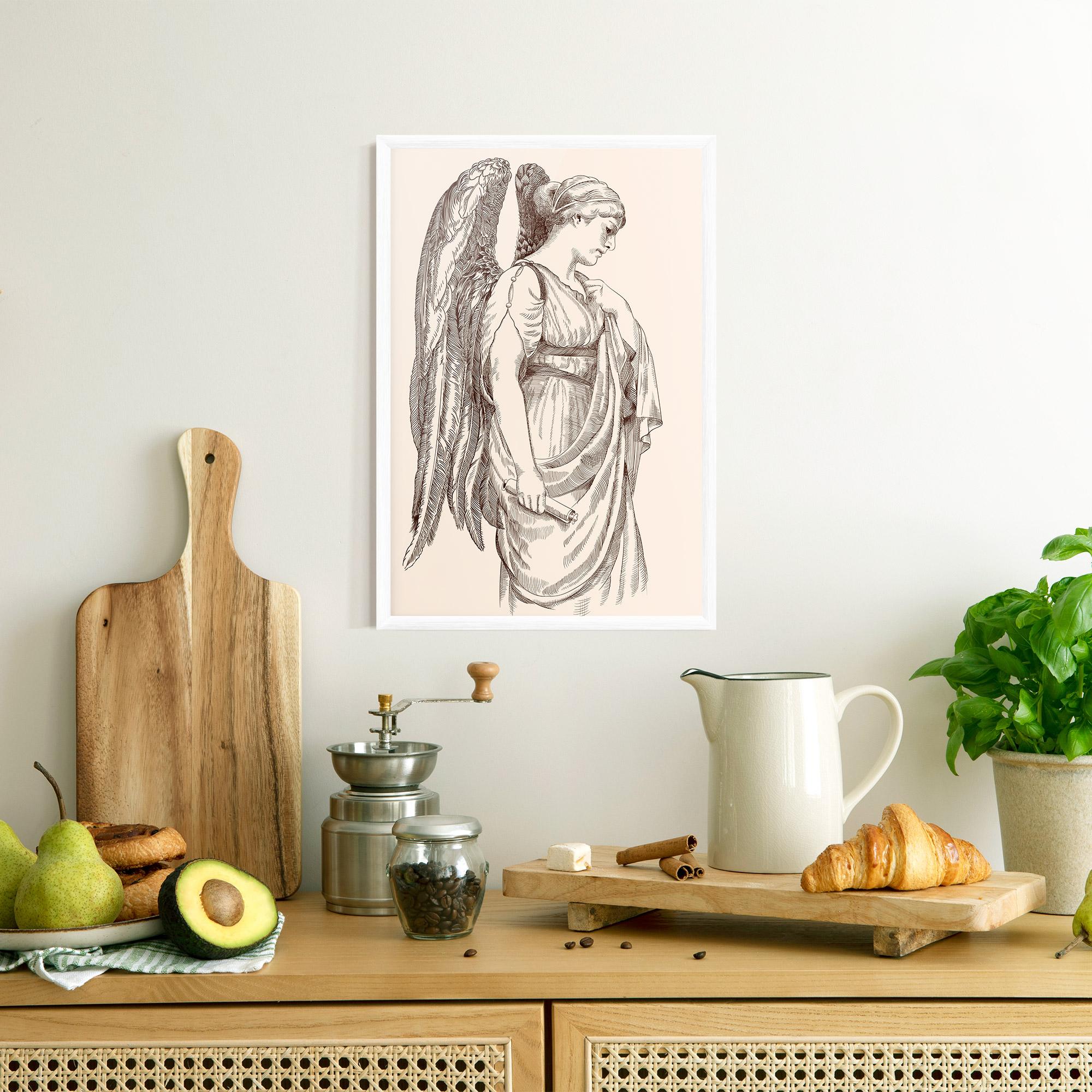 Poster Înrămat Angel Brown Line mockup 8