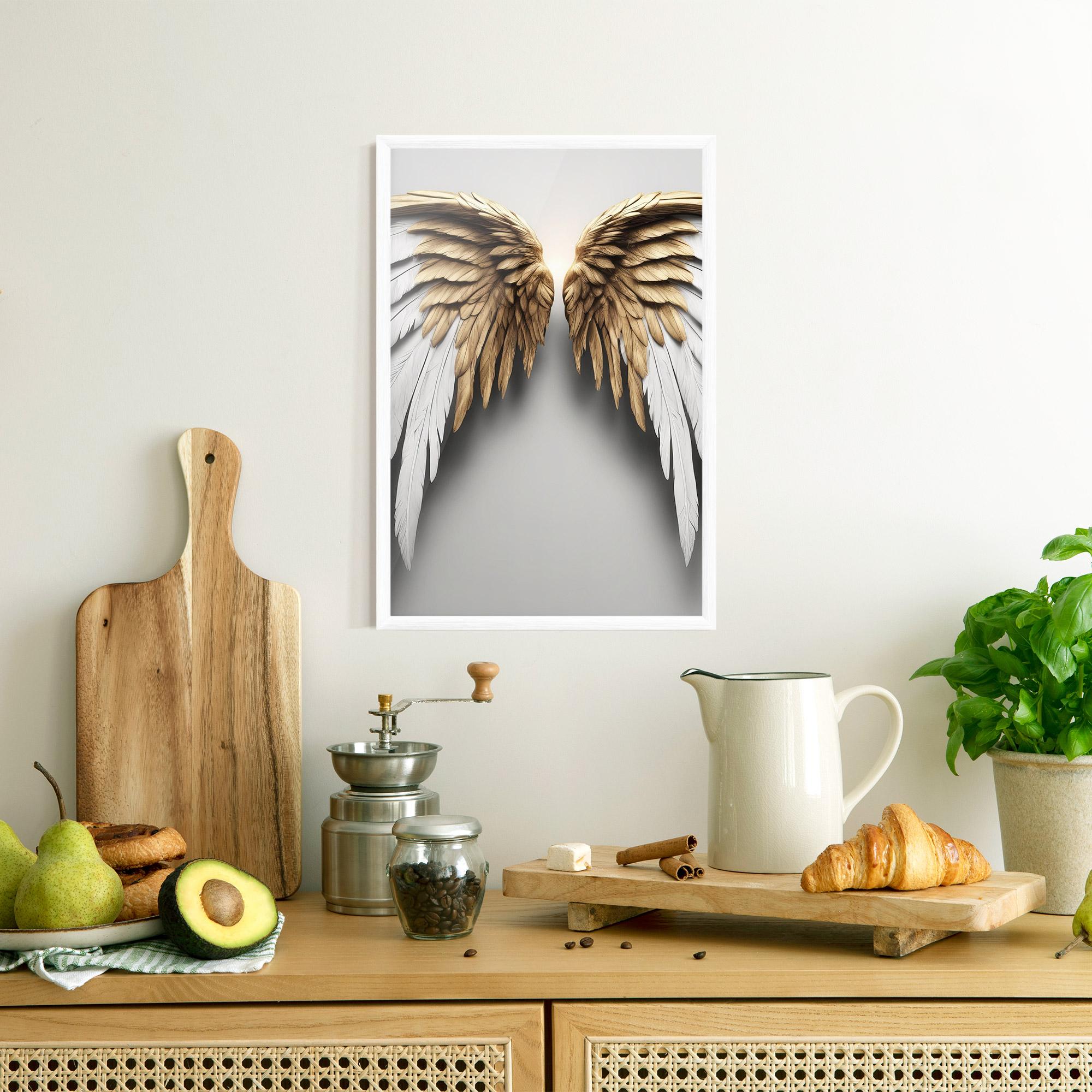 Poster Înrămat Realistic Angel Wings mockup 8