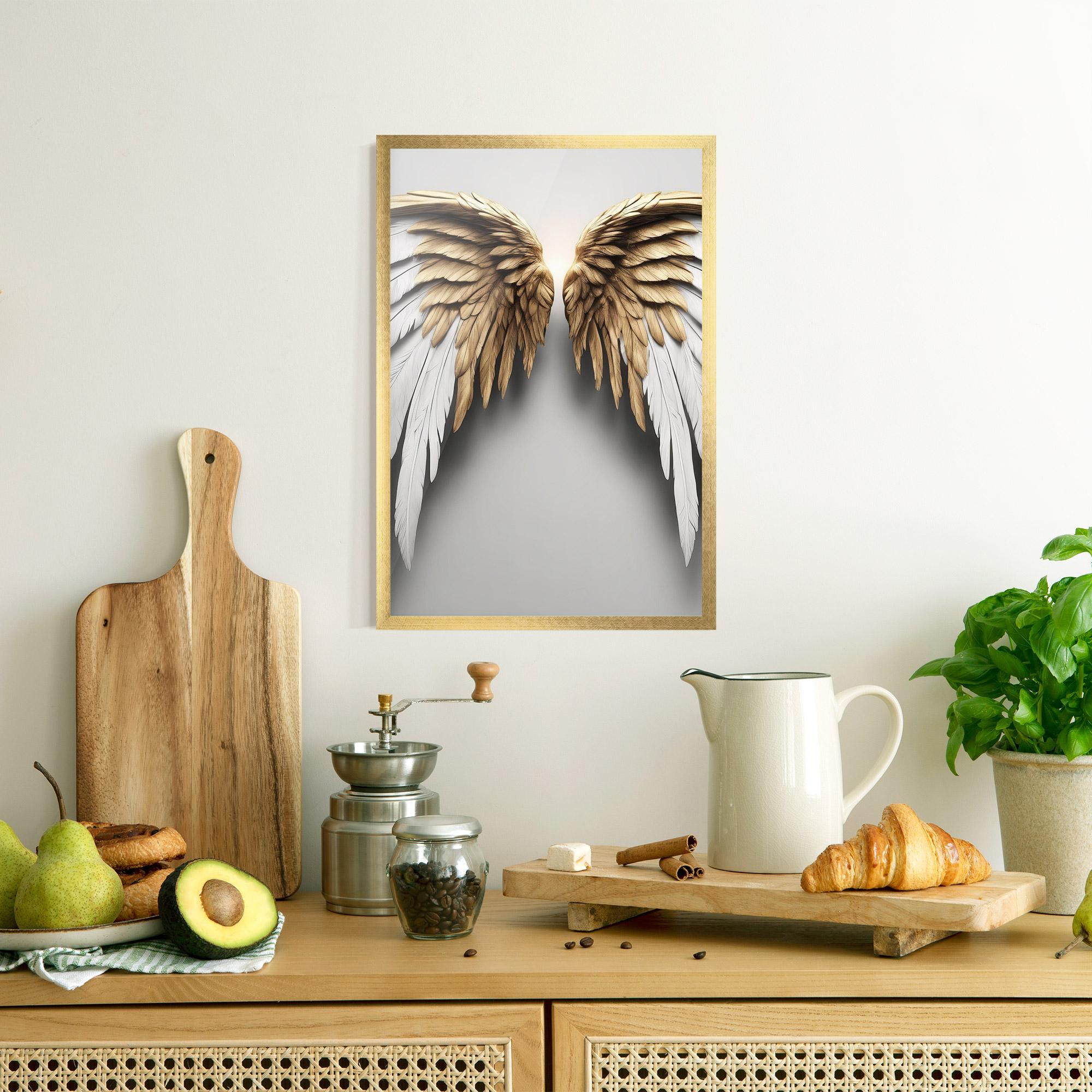 Poster Înrămat Realistic Angel Wings mockup 8