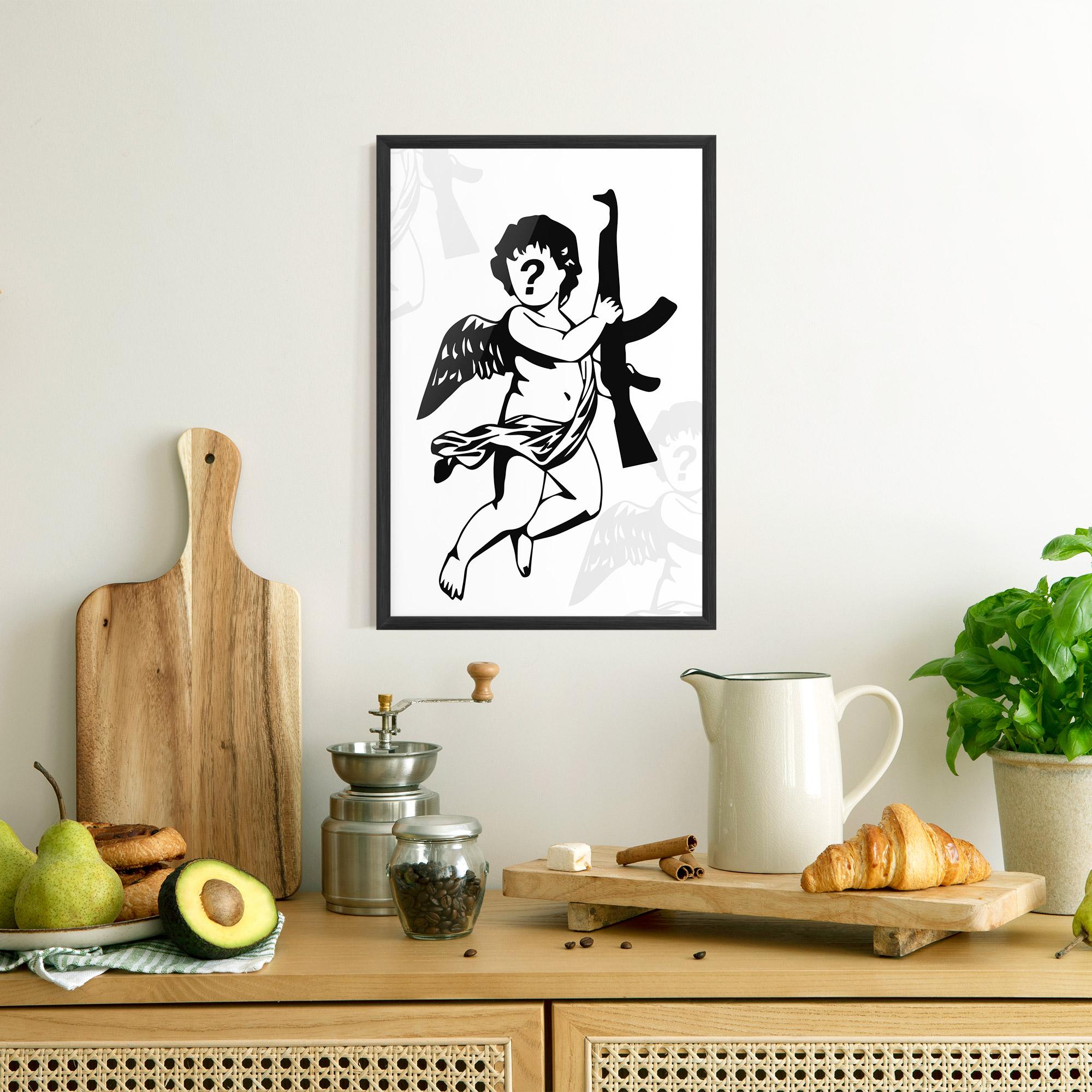 Poster Înrămat Angel Gun mockup 8