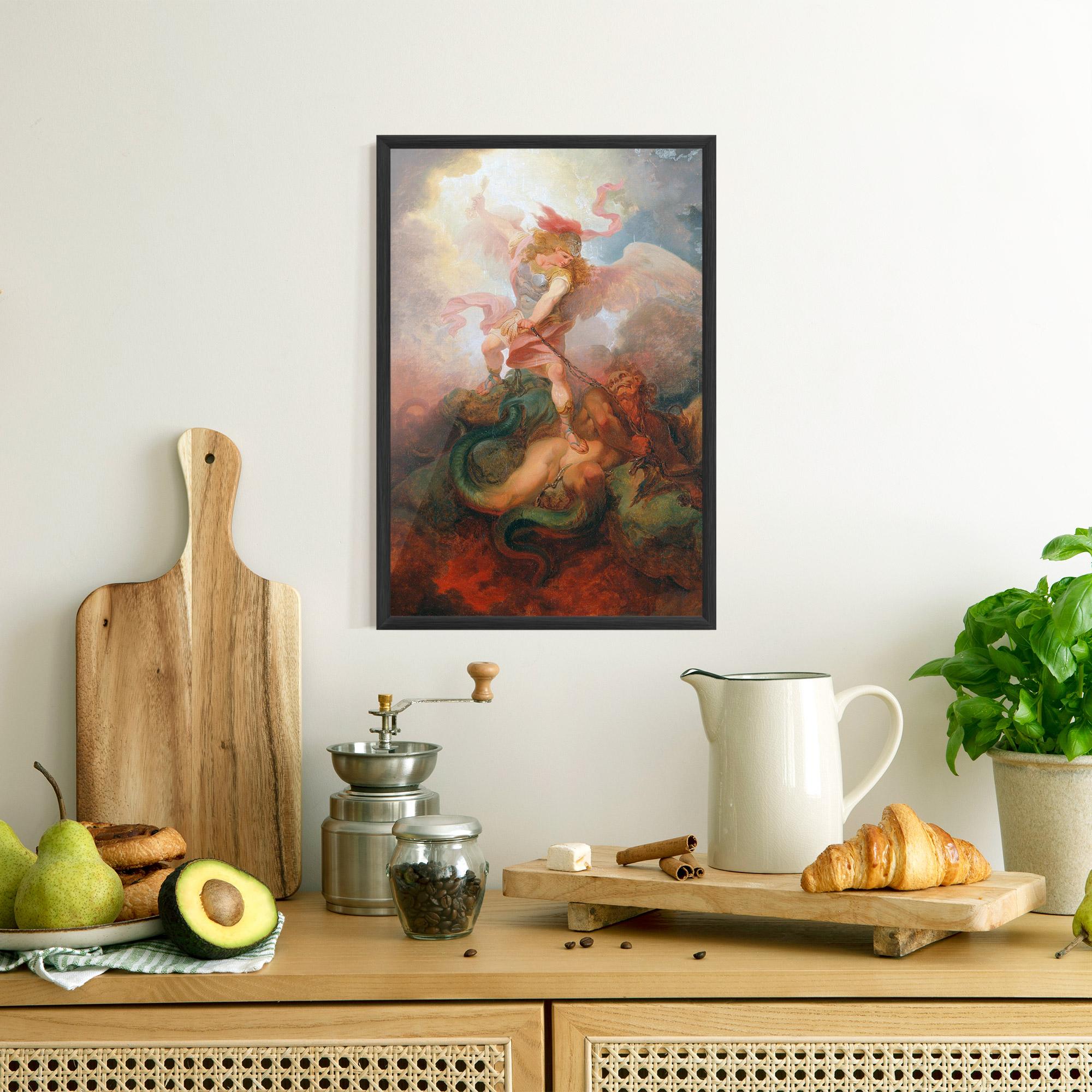 Poster Înrămat Angel Killing Monster mockup 8