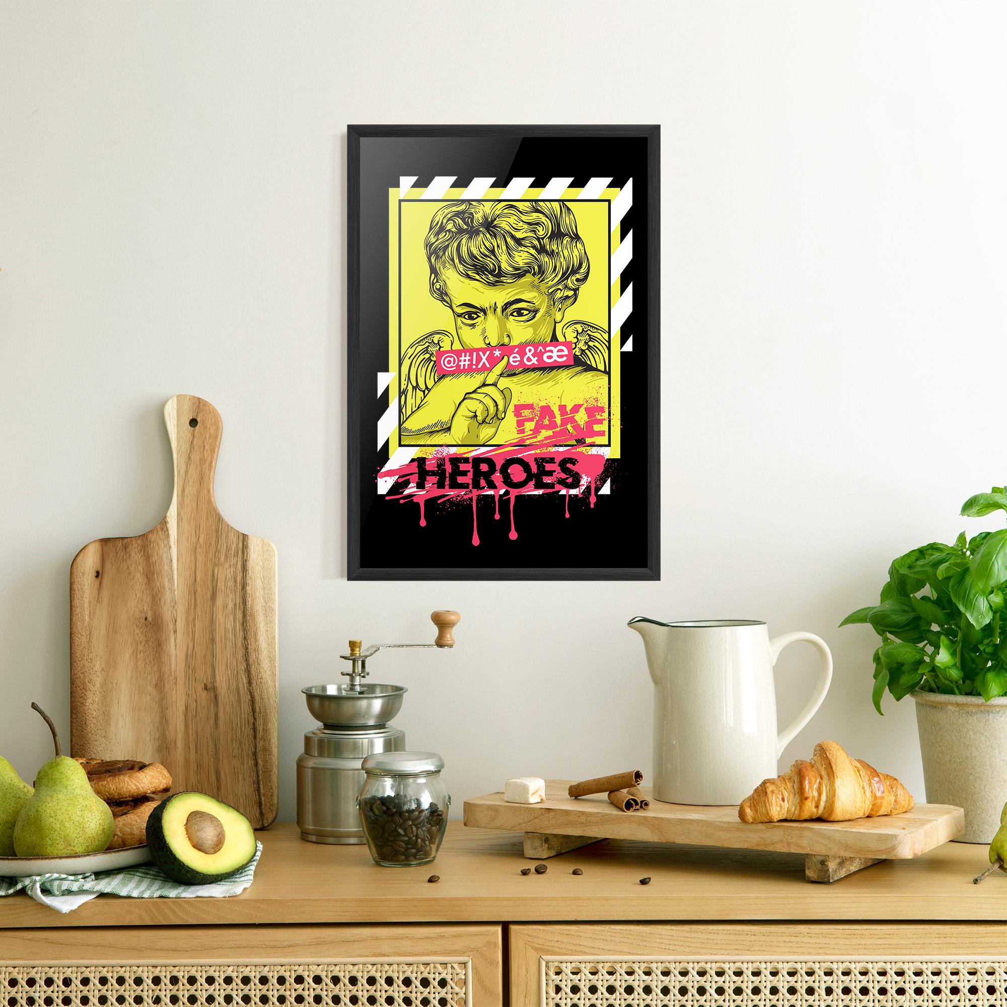 Poster Înrămat Fake Heroes mockup 8