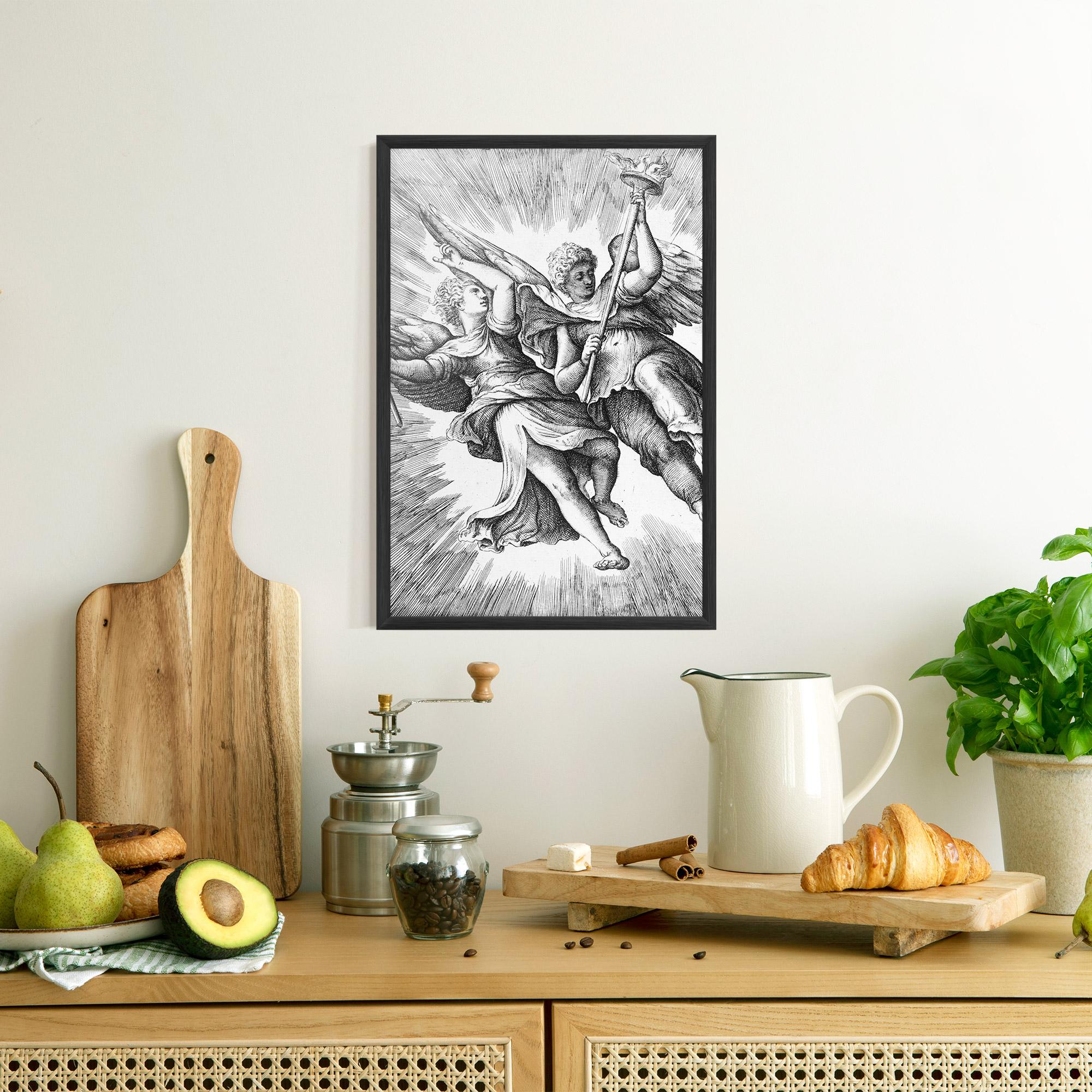 Poster Înrămat Hand Drawn Angels mockup 8