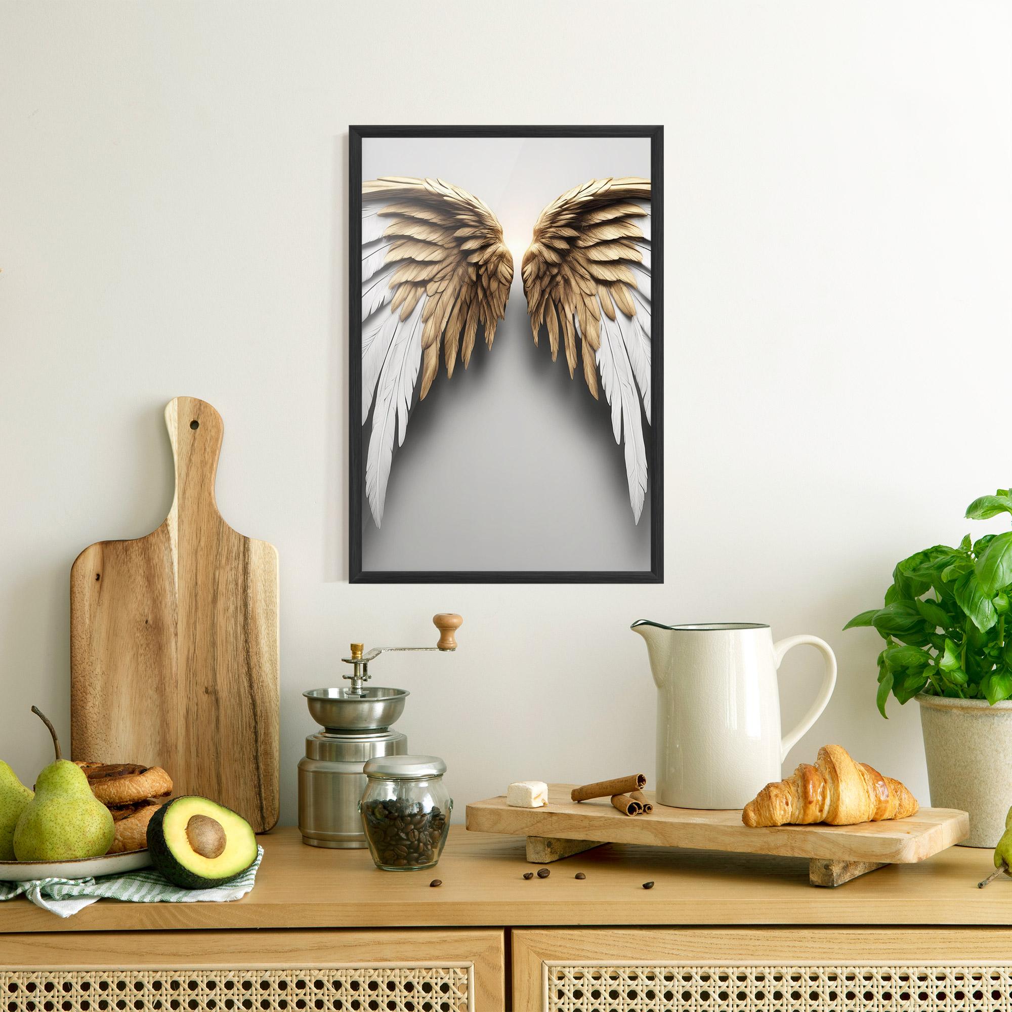 Poster Înrămat Realistic Angel Wings mockup 8