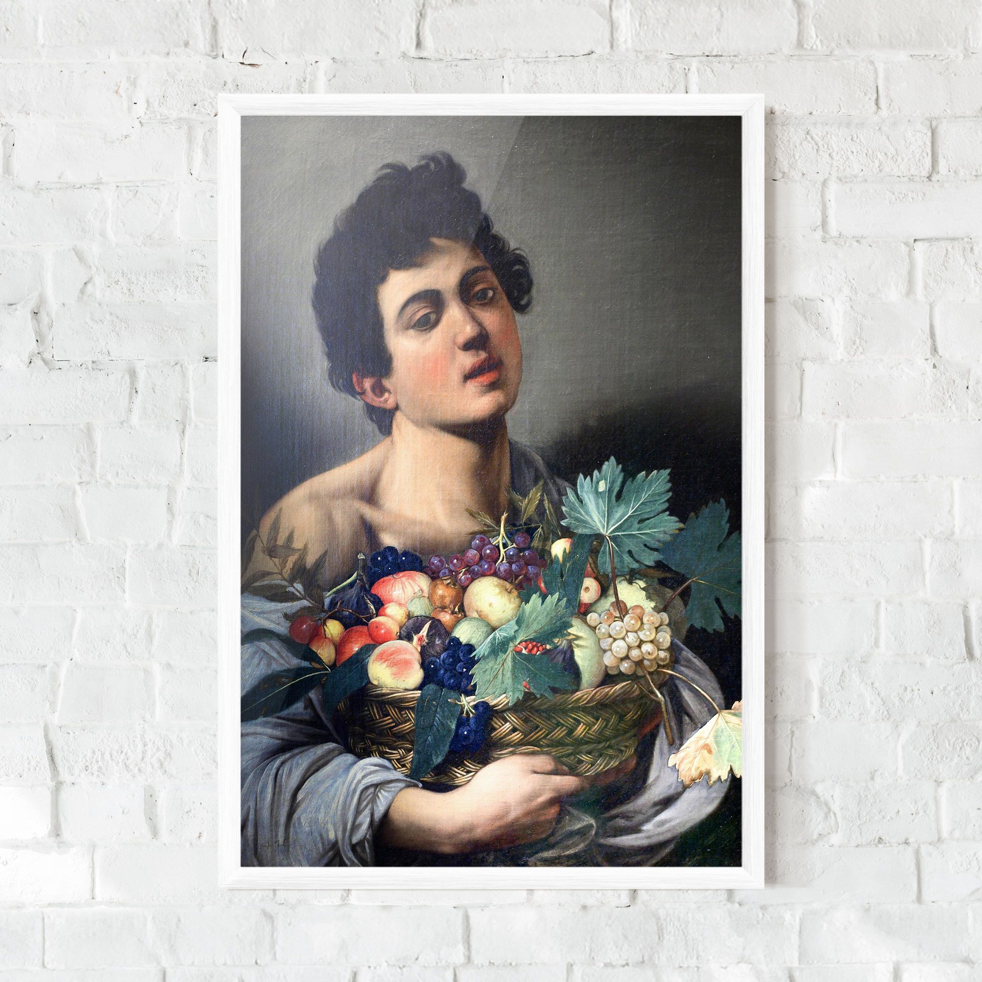 Boy With A Basket Of Fruit mockup 0