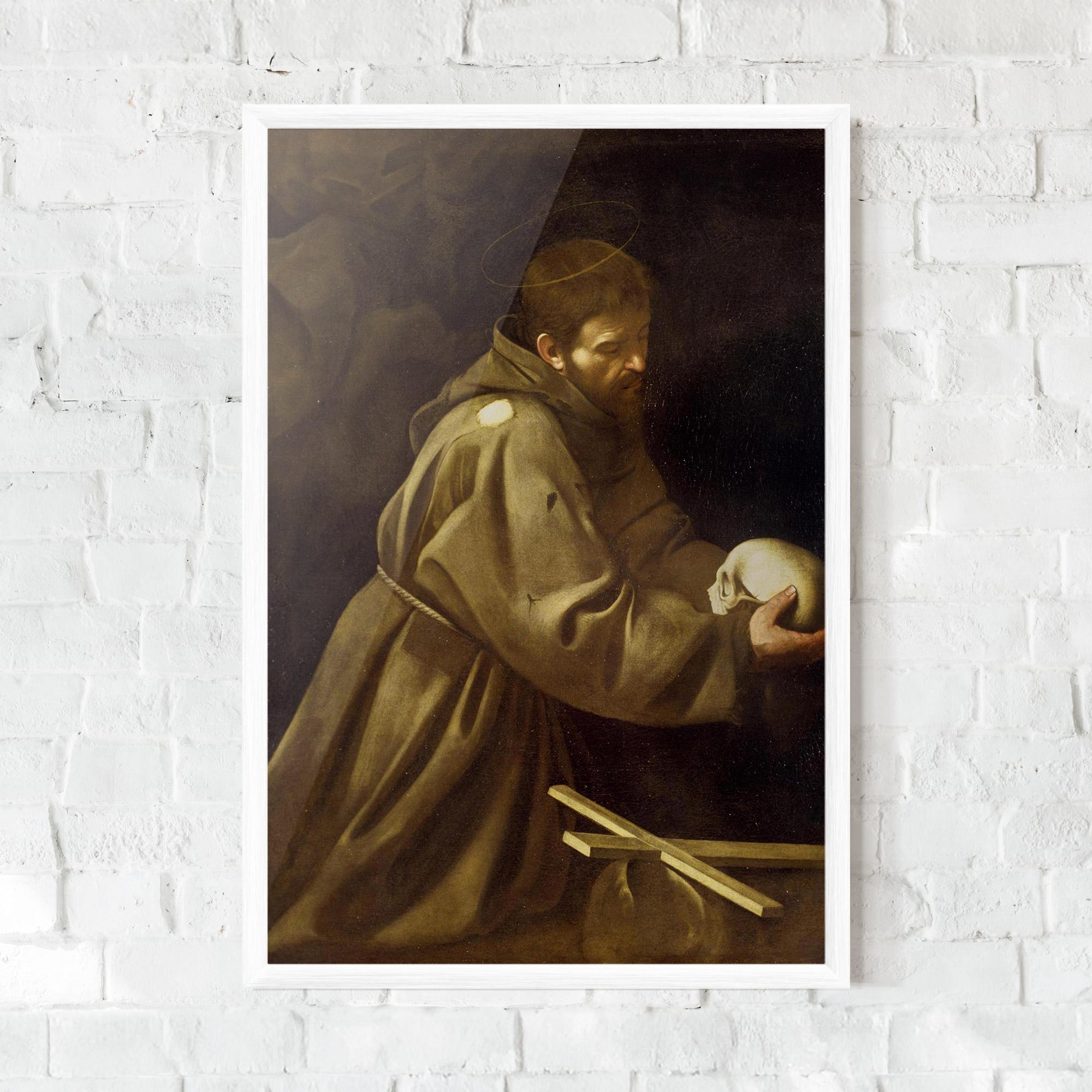 Poster Înrămat Caravaggio Francis Prayer mockup 0