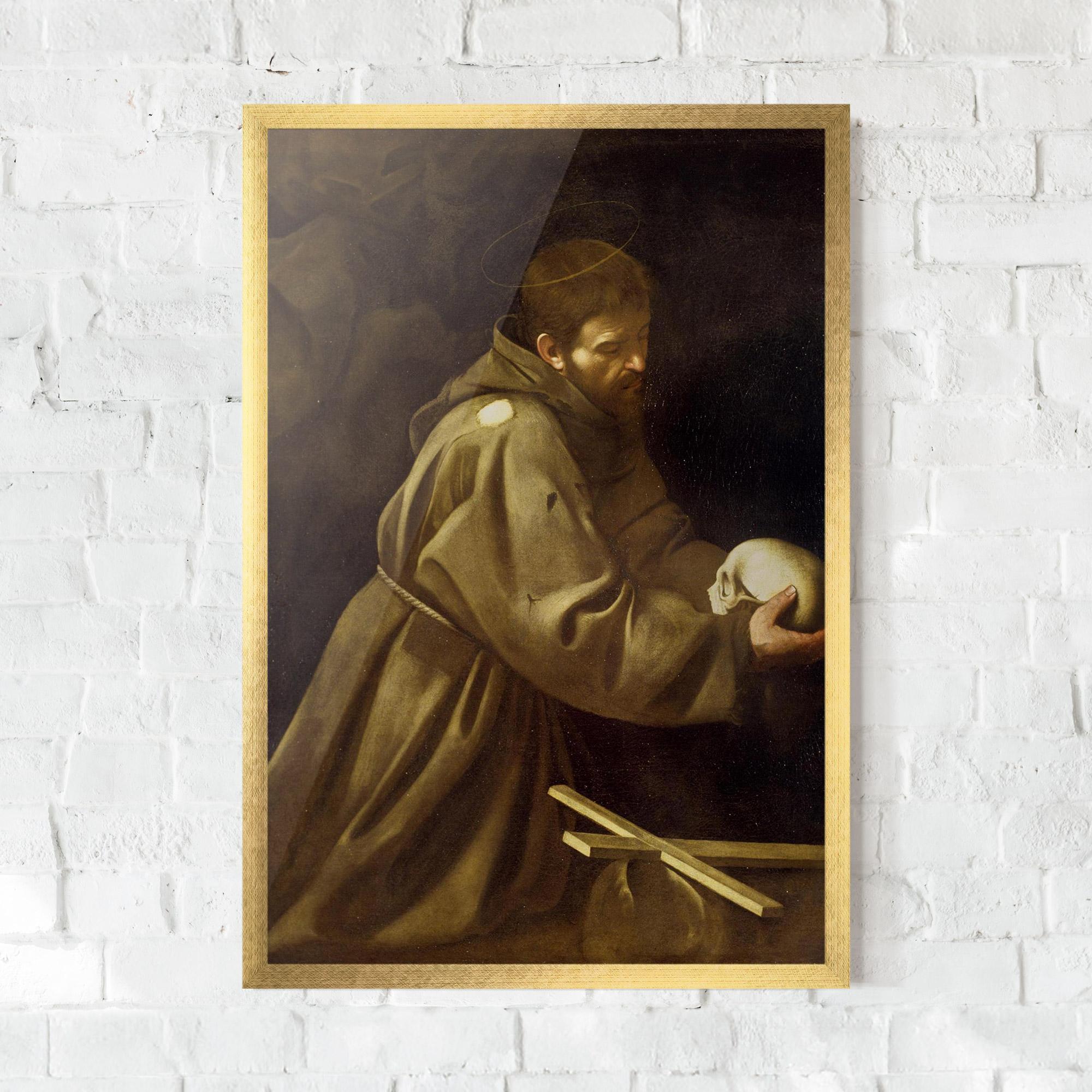 Poster Înrămat Caravaggio Francis Prayer mockup 0