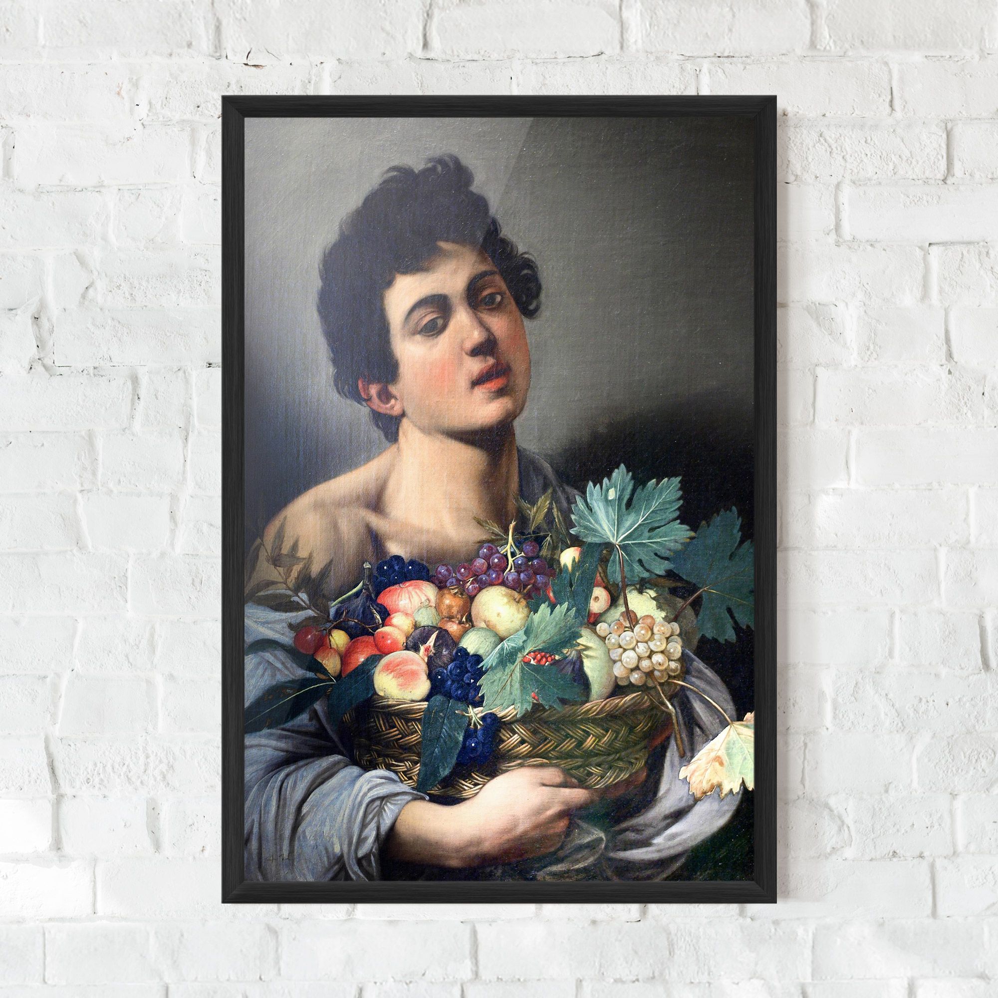 Boy With A Basket Of Fruit mockup 0