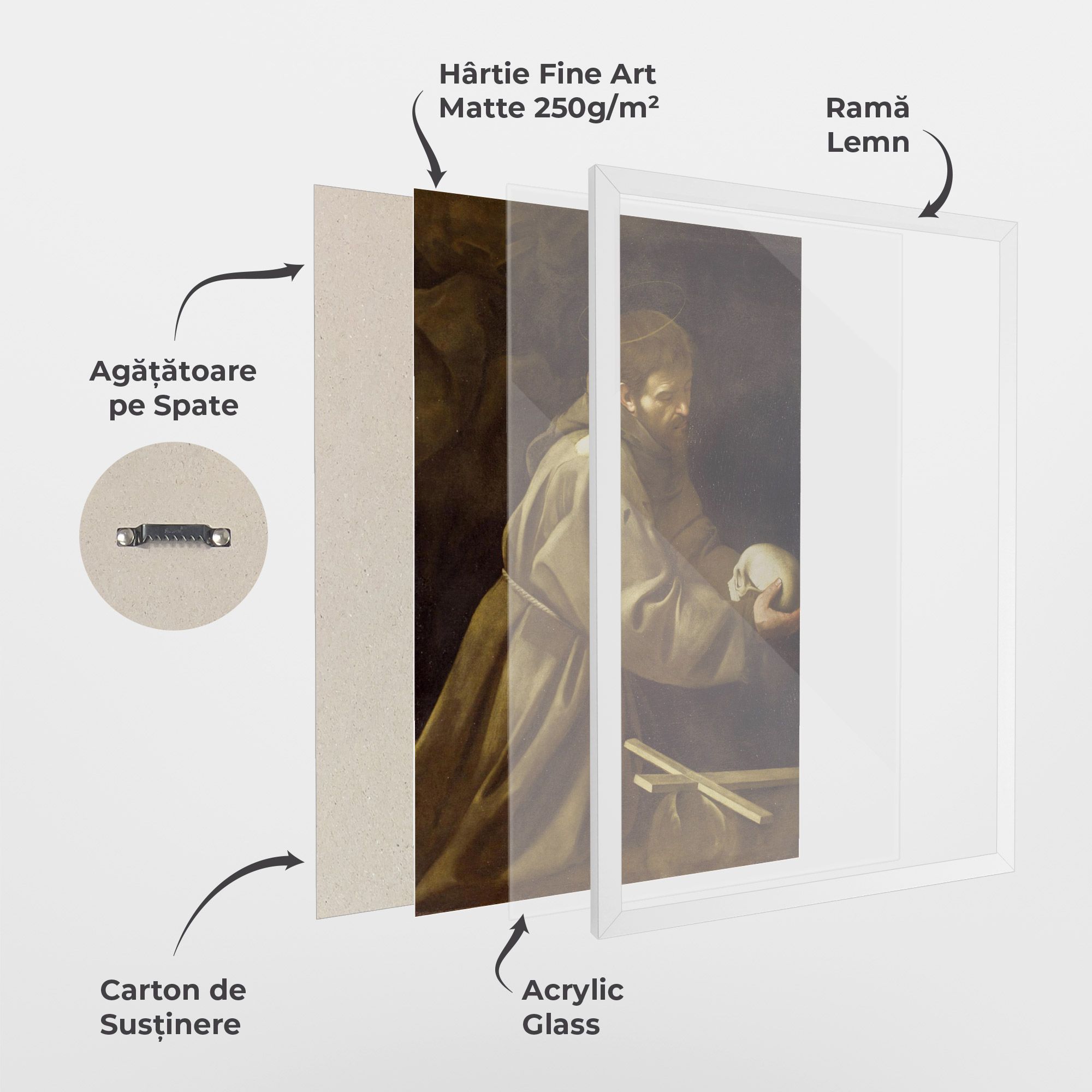 Caravaggio Francis Prayer mockup 1