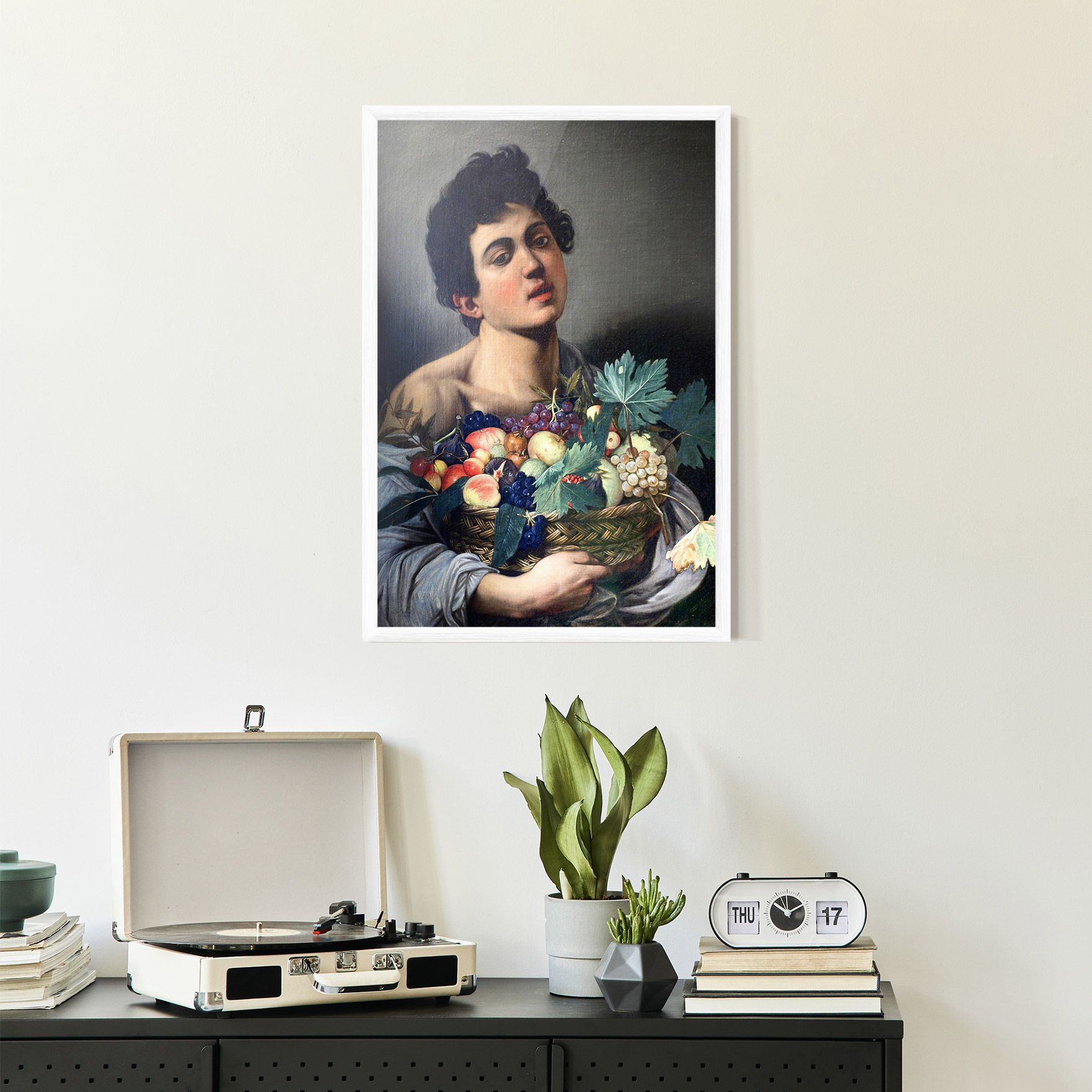 Boy With A Basket Of Fruit mockup 2