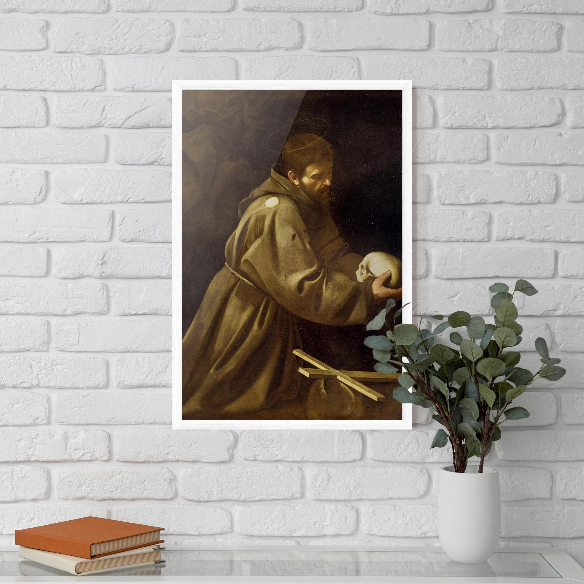 Poster Înrămat Caravaggio Francis Prayer mockup 5