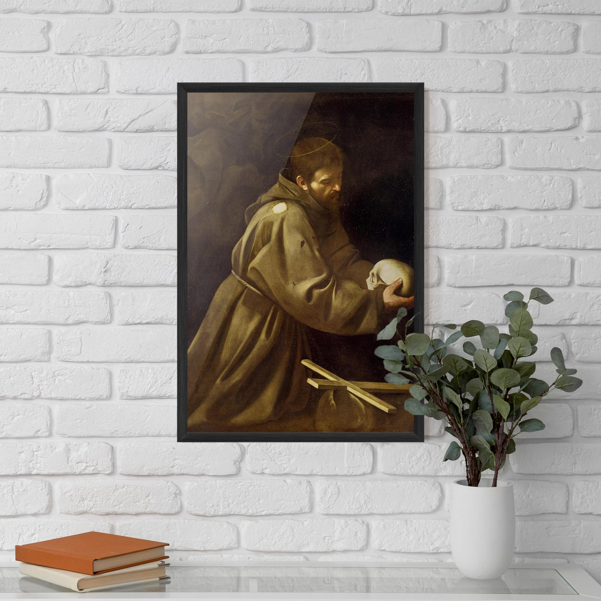 Poster Înrămat Caravaggio Francis Prayer mockup 5