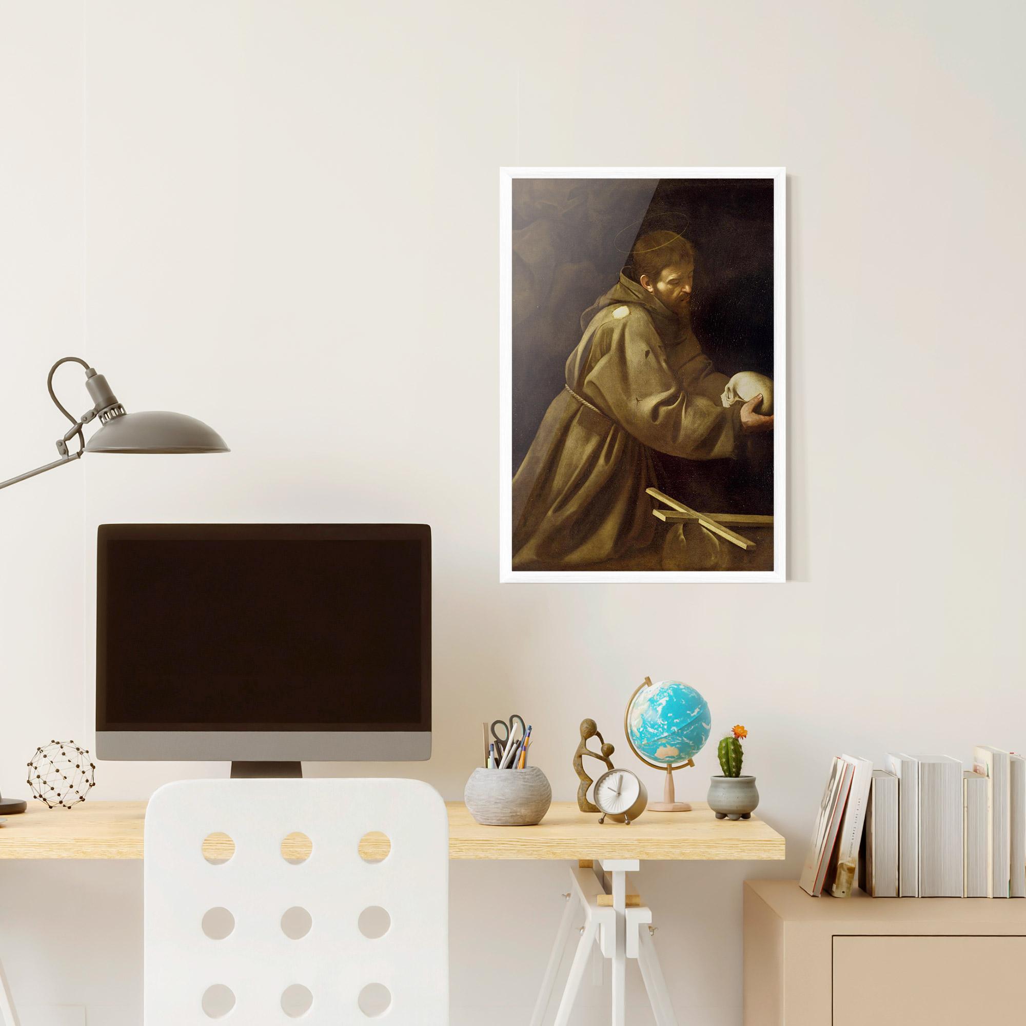 Poster Înrămat Caravaggio Francis Prayer mockup 6