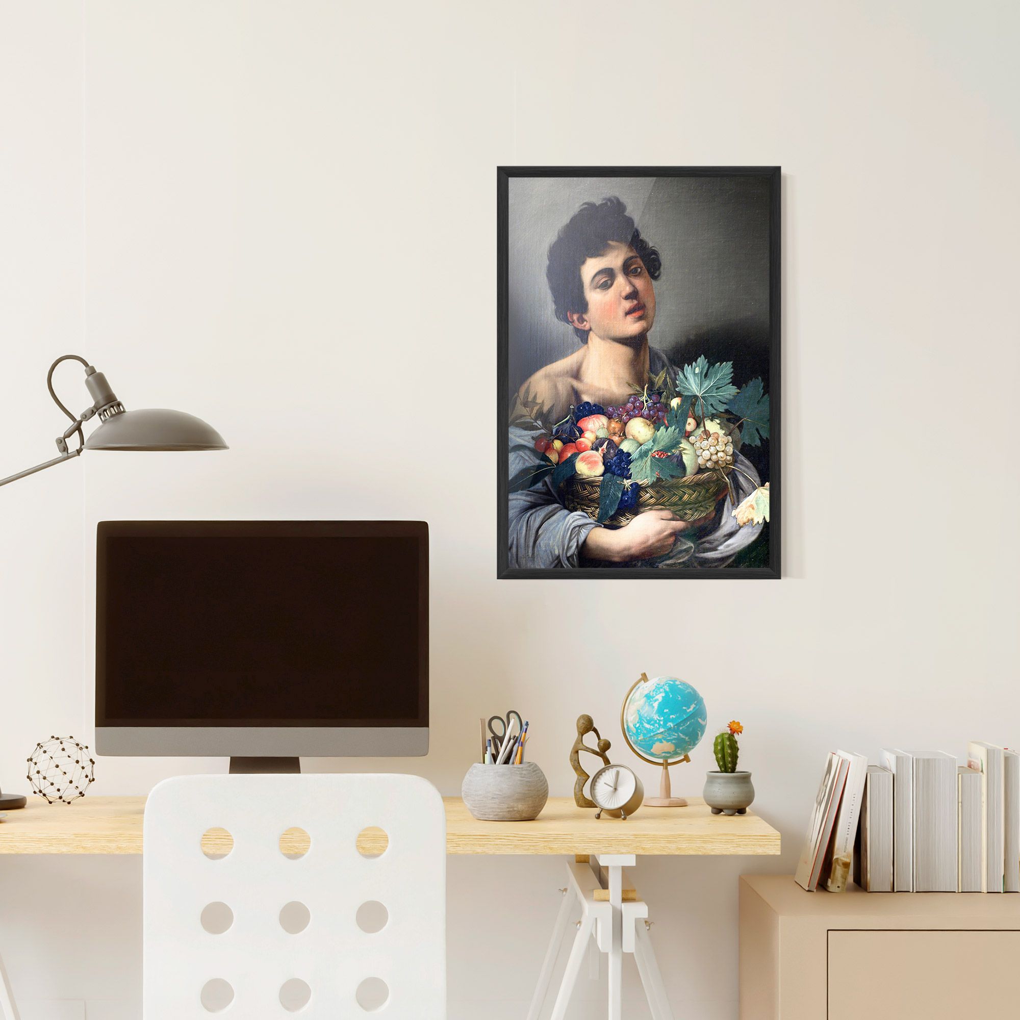 Boy With A Basket Of Fruit mockup 6