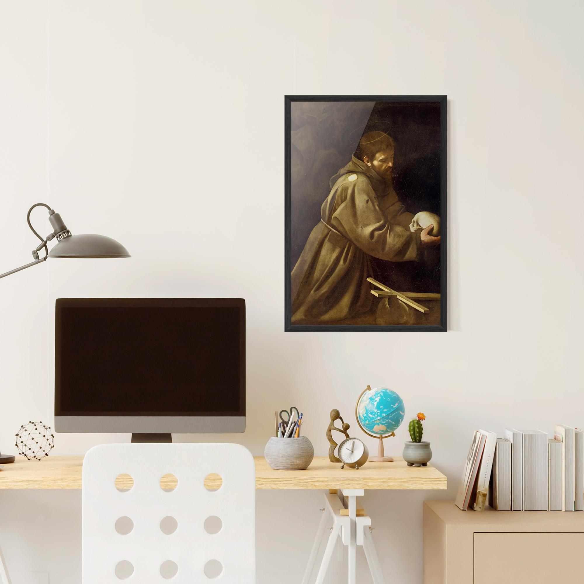 Poster Înrămat Caravaggio Francis Prayer mockup 6