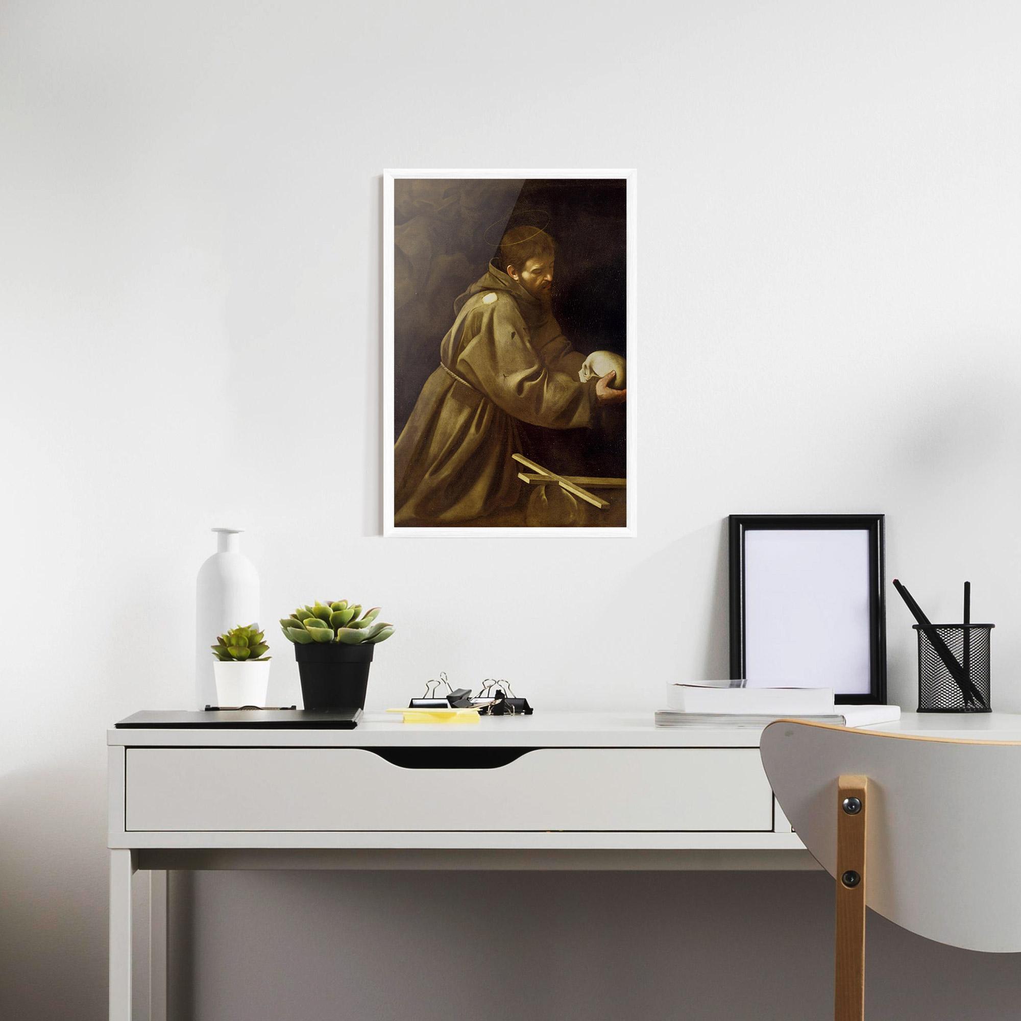 Poster Înrămat Caravaggio Francis Prayer mockup 7