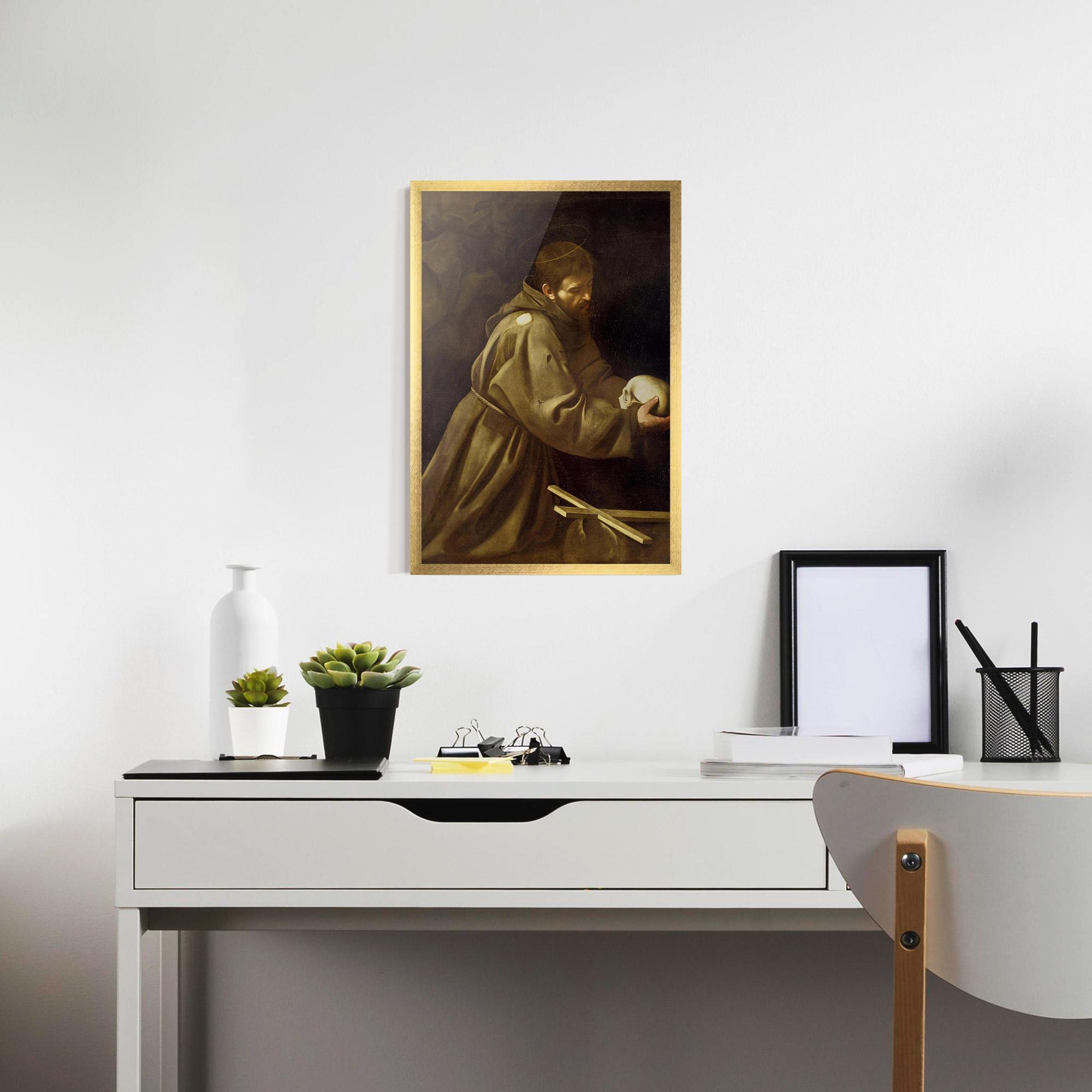 Poster Înrămat Caravaggio Francis Prayer mockup 7