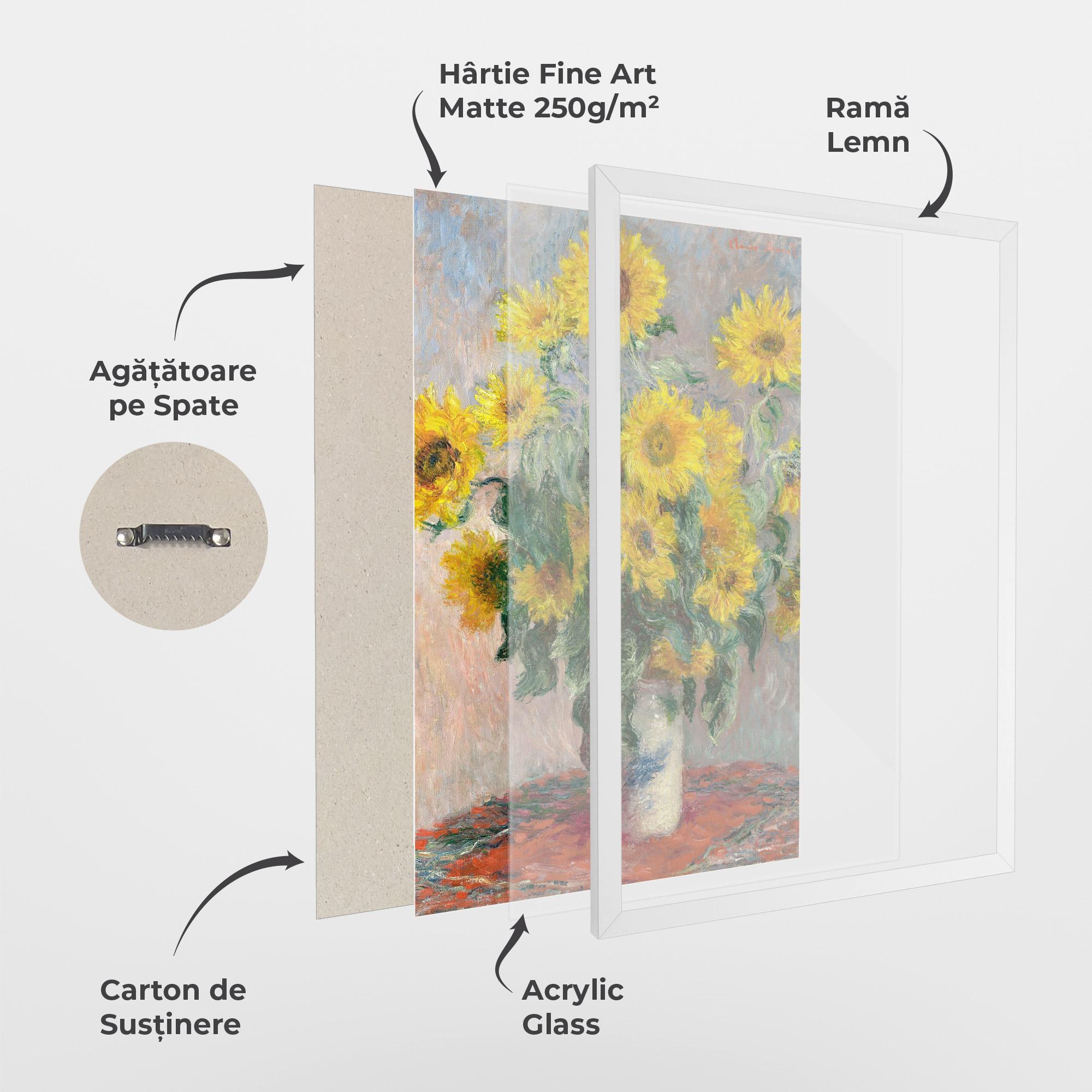 Poster Înrămat Bouquet Of Sunflowers 1881 mockup 1