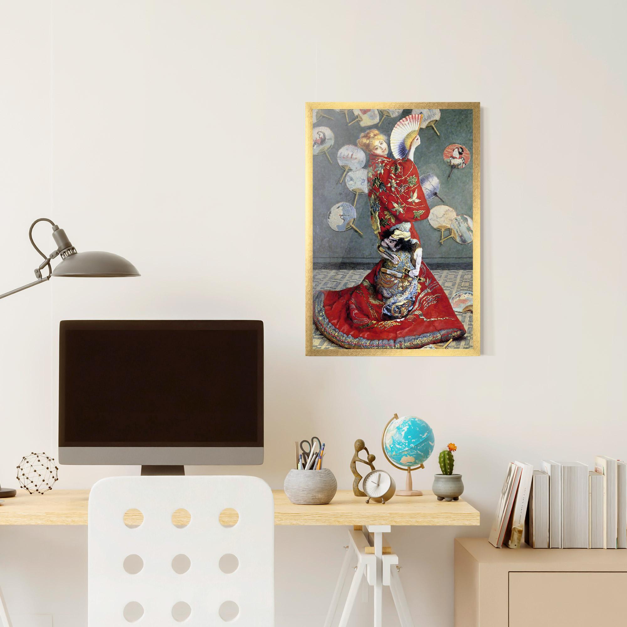 Poster Înrămat Camille Monet In Japanese Costume mockup 6
