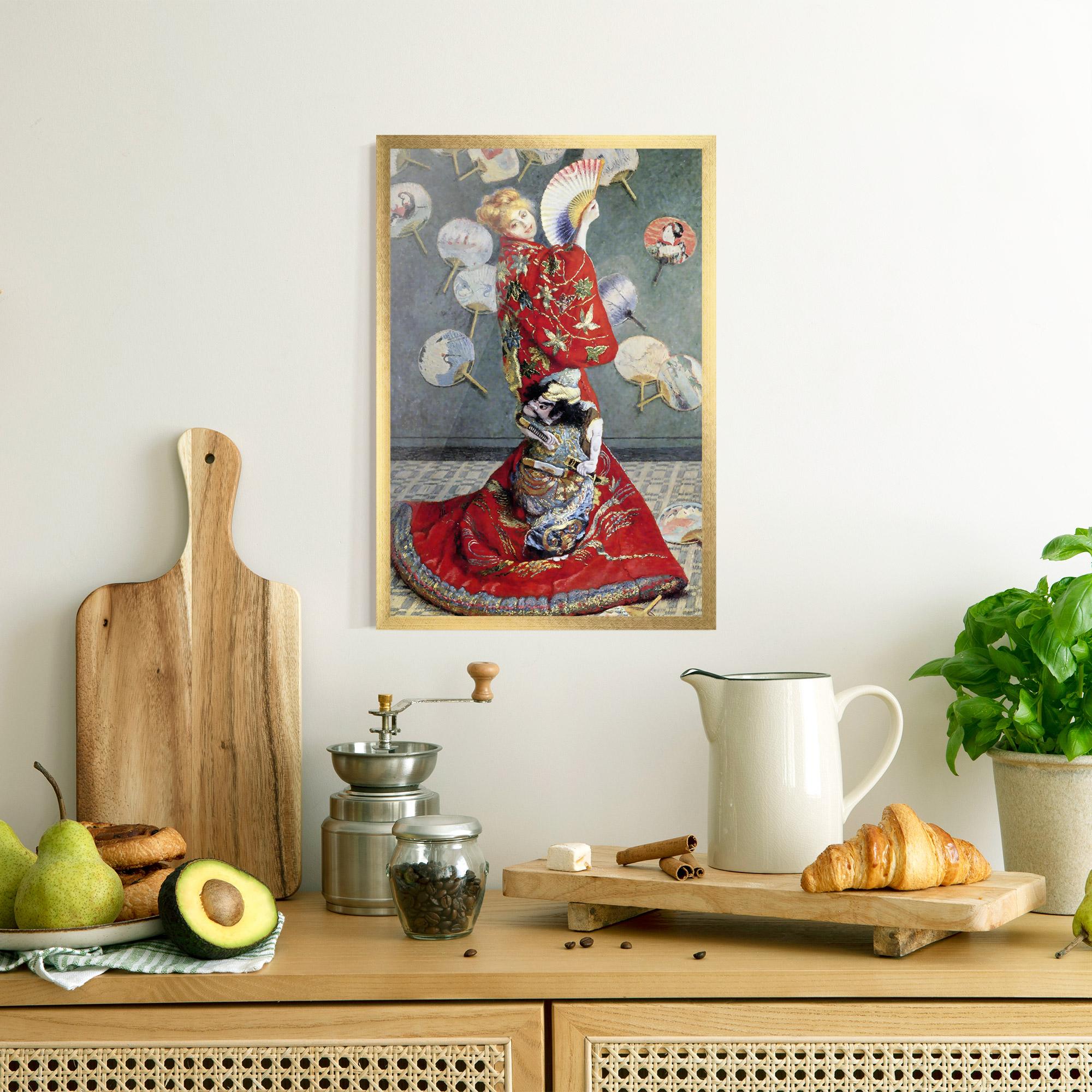 Poster Înrămat Camille Monet In Japanese Costume mockup 8