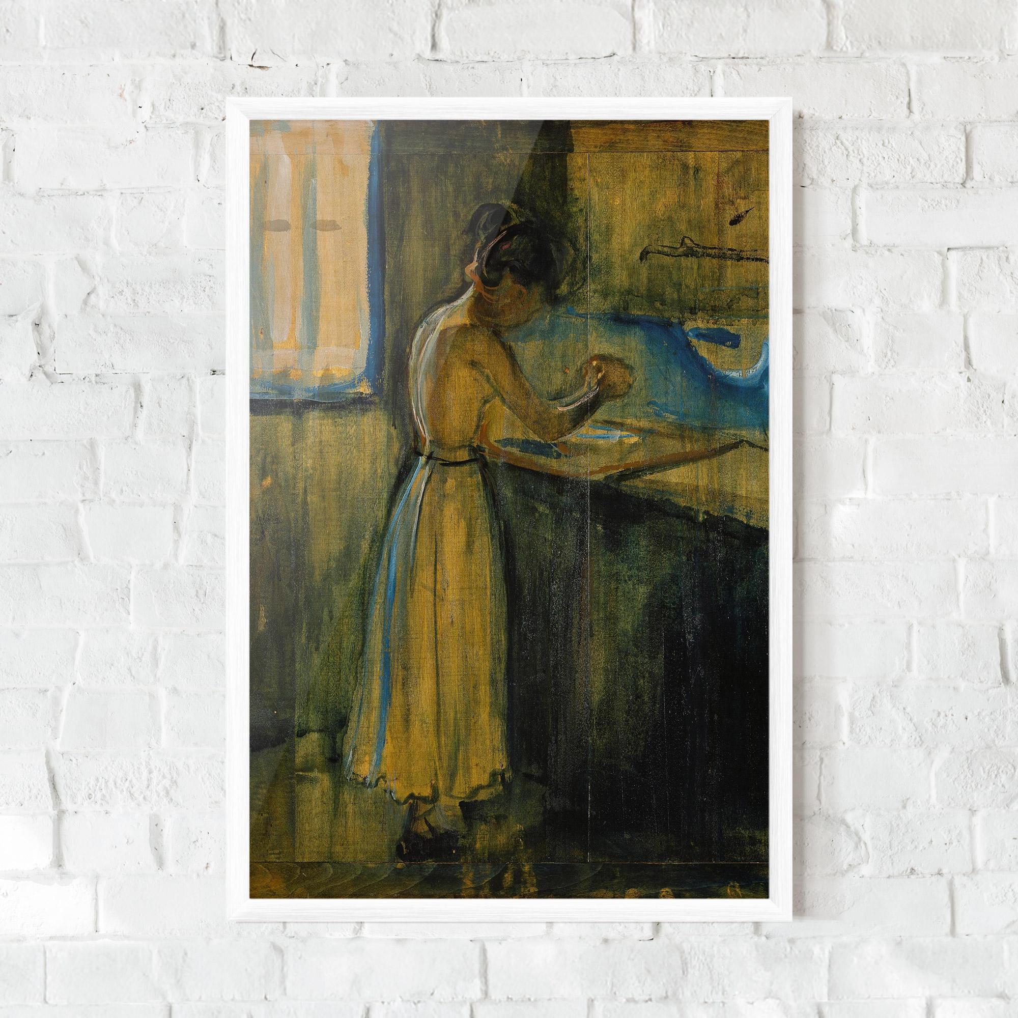 Poster Înrămat Woman Washing Herself mockup 0