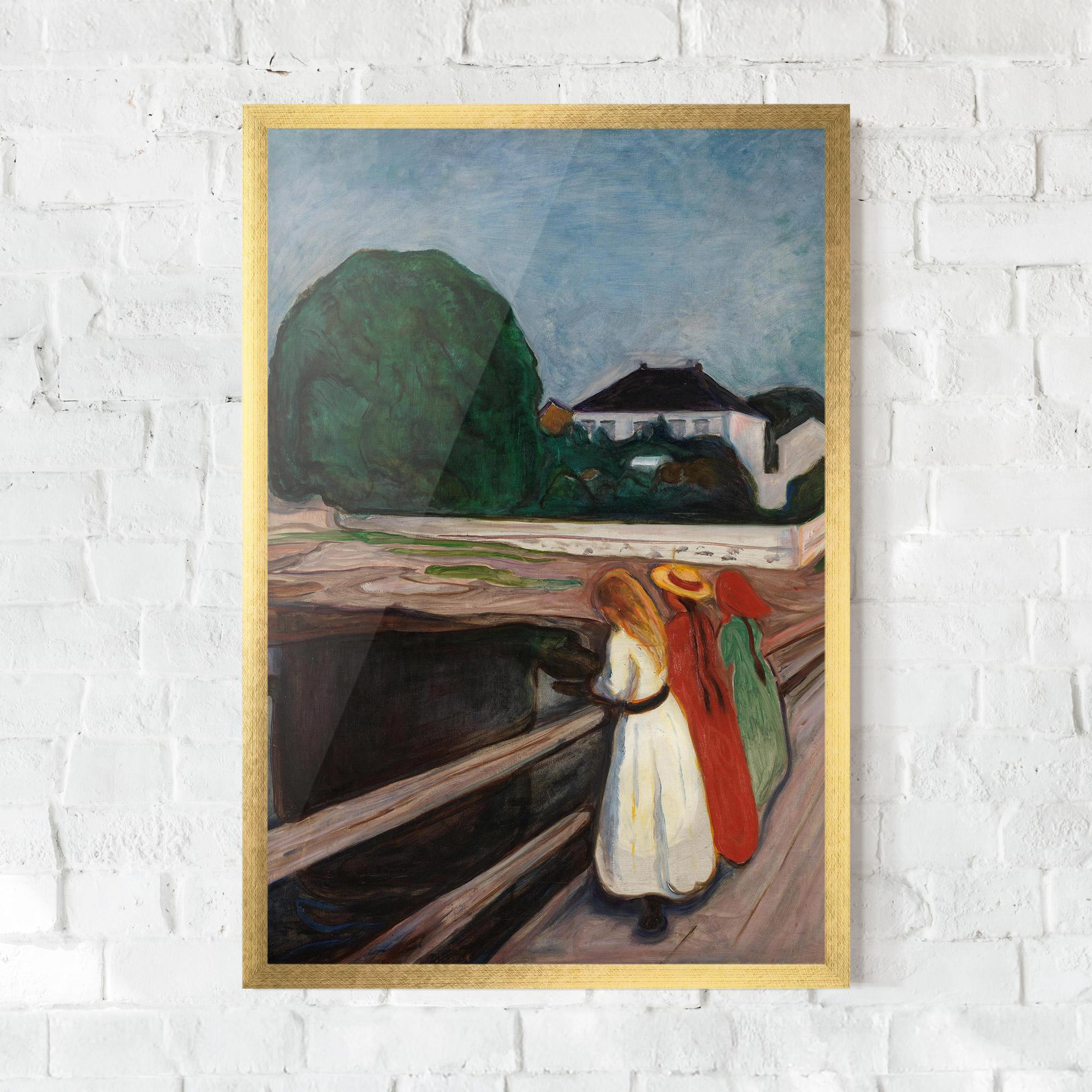 Poster Înrămat Girls On The Bridge mockup 0