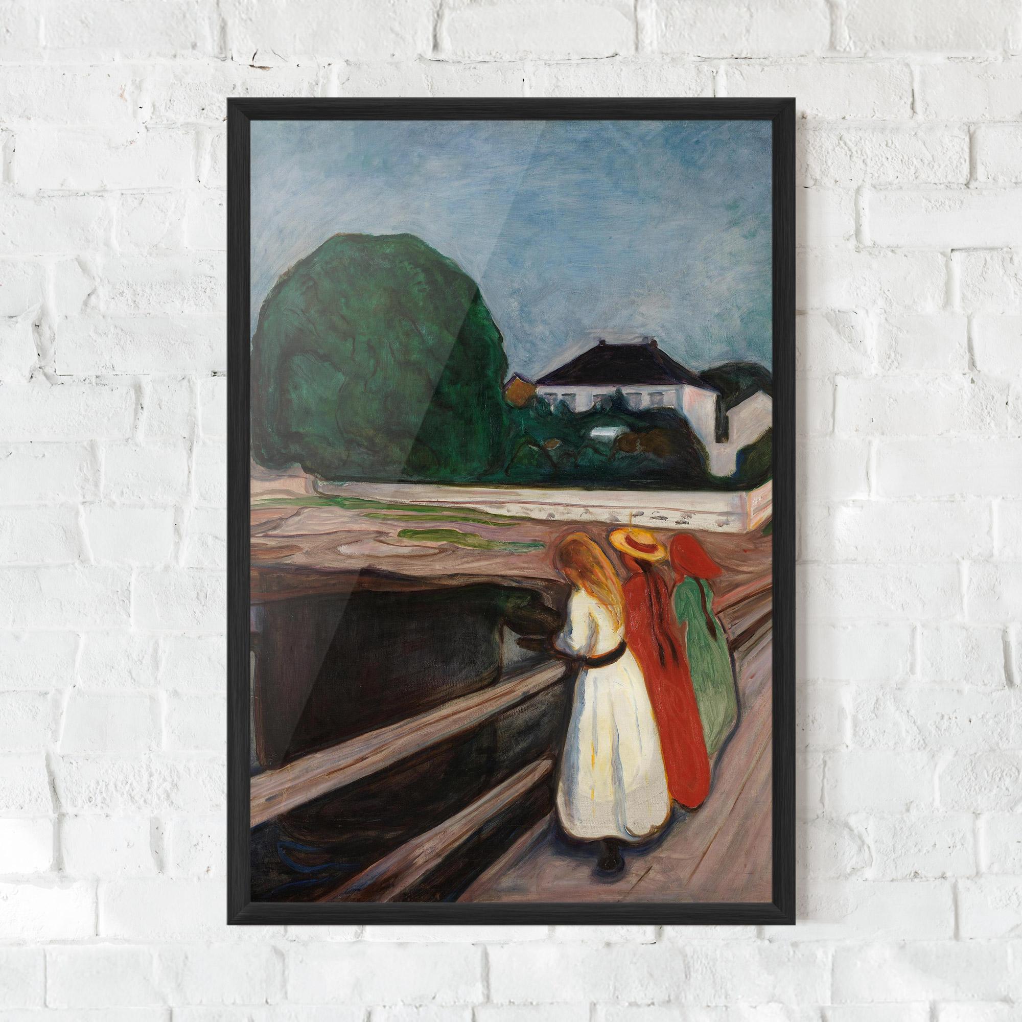 Poster Înrămat Girls On The Bridge mockup 0