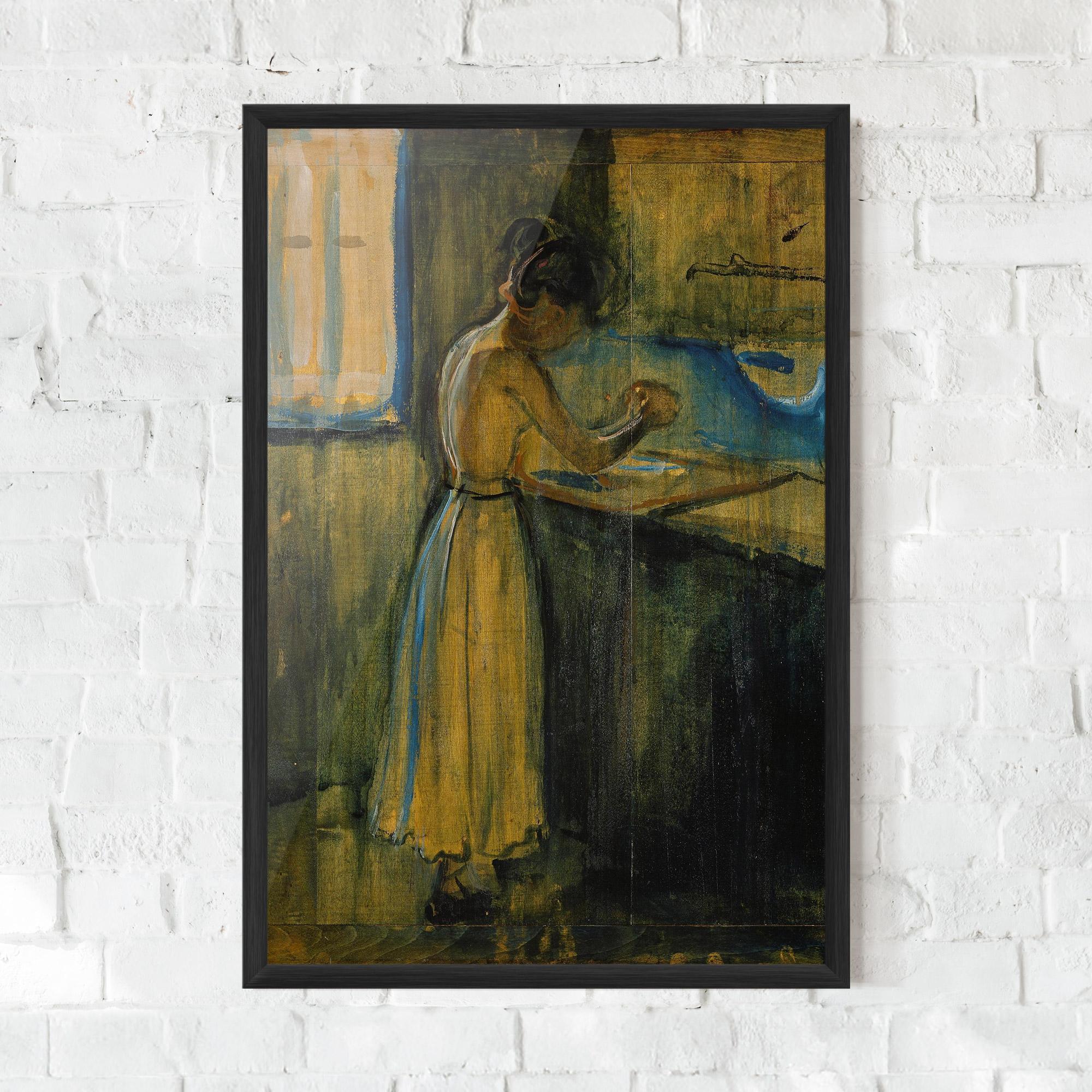 Poster Înrămat Woman Washing Herself mockup 0