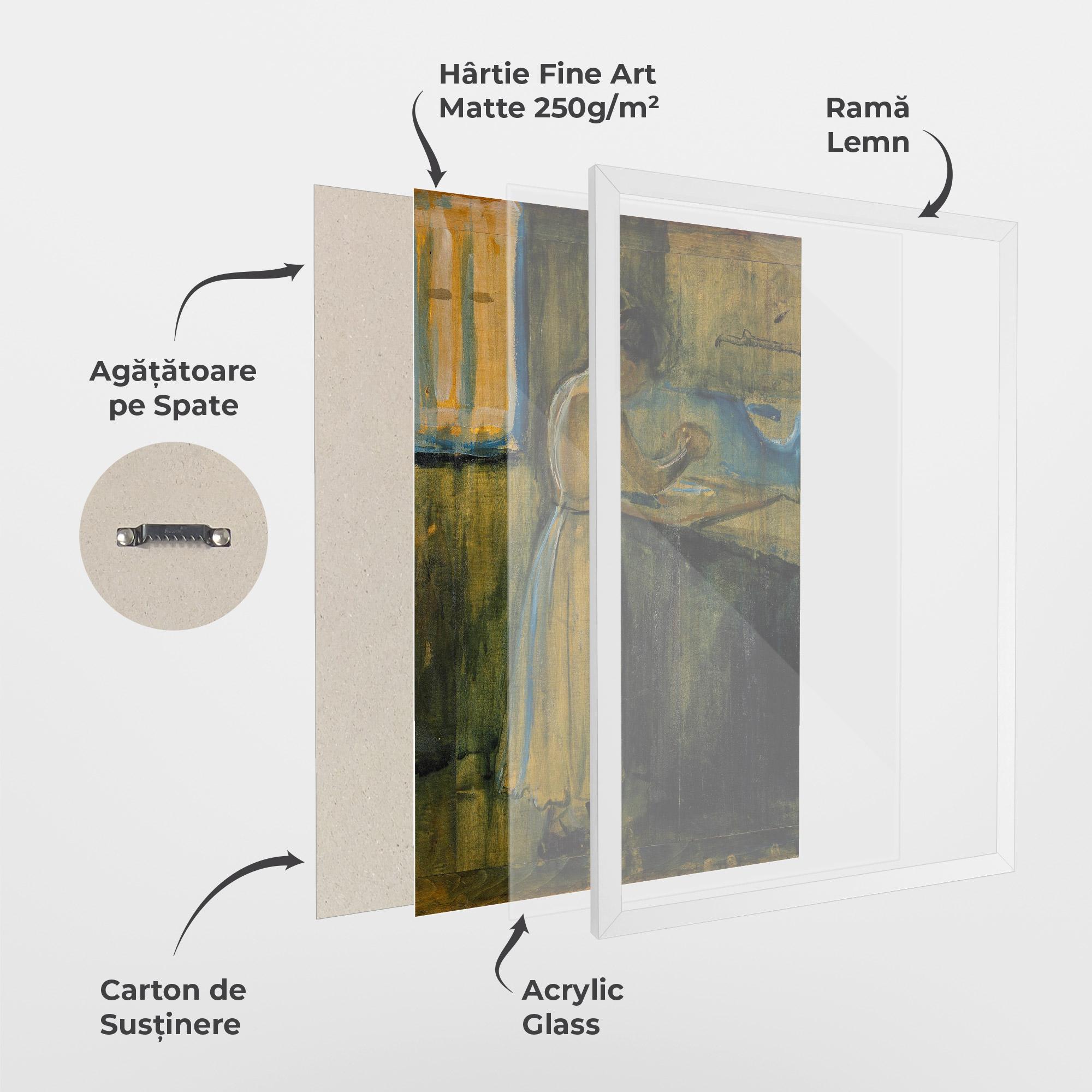 Poster Înrămat Woman Washing Herself mockup 1