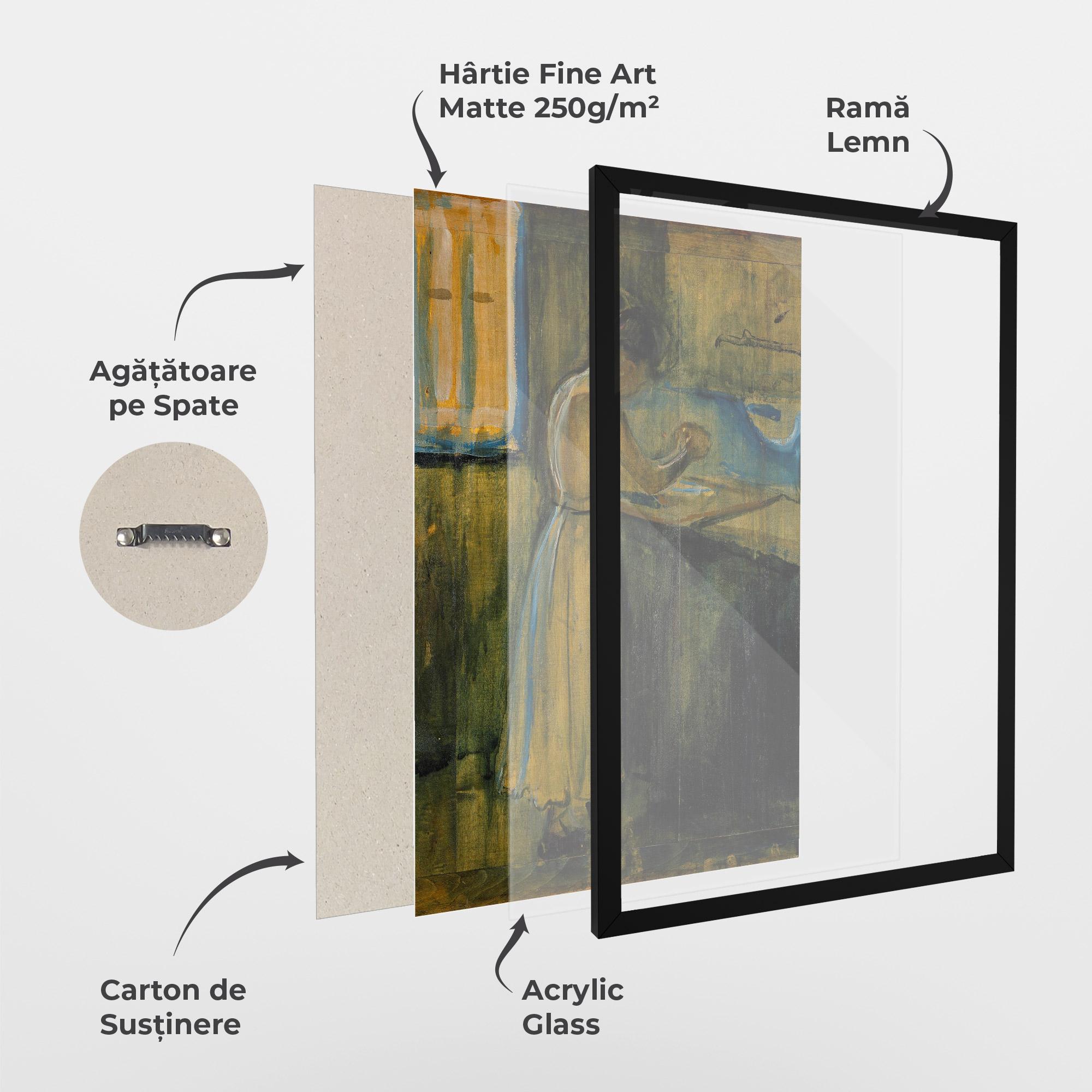 Poster Înrămat Woman Washing Herself mockup 1