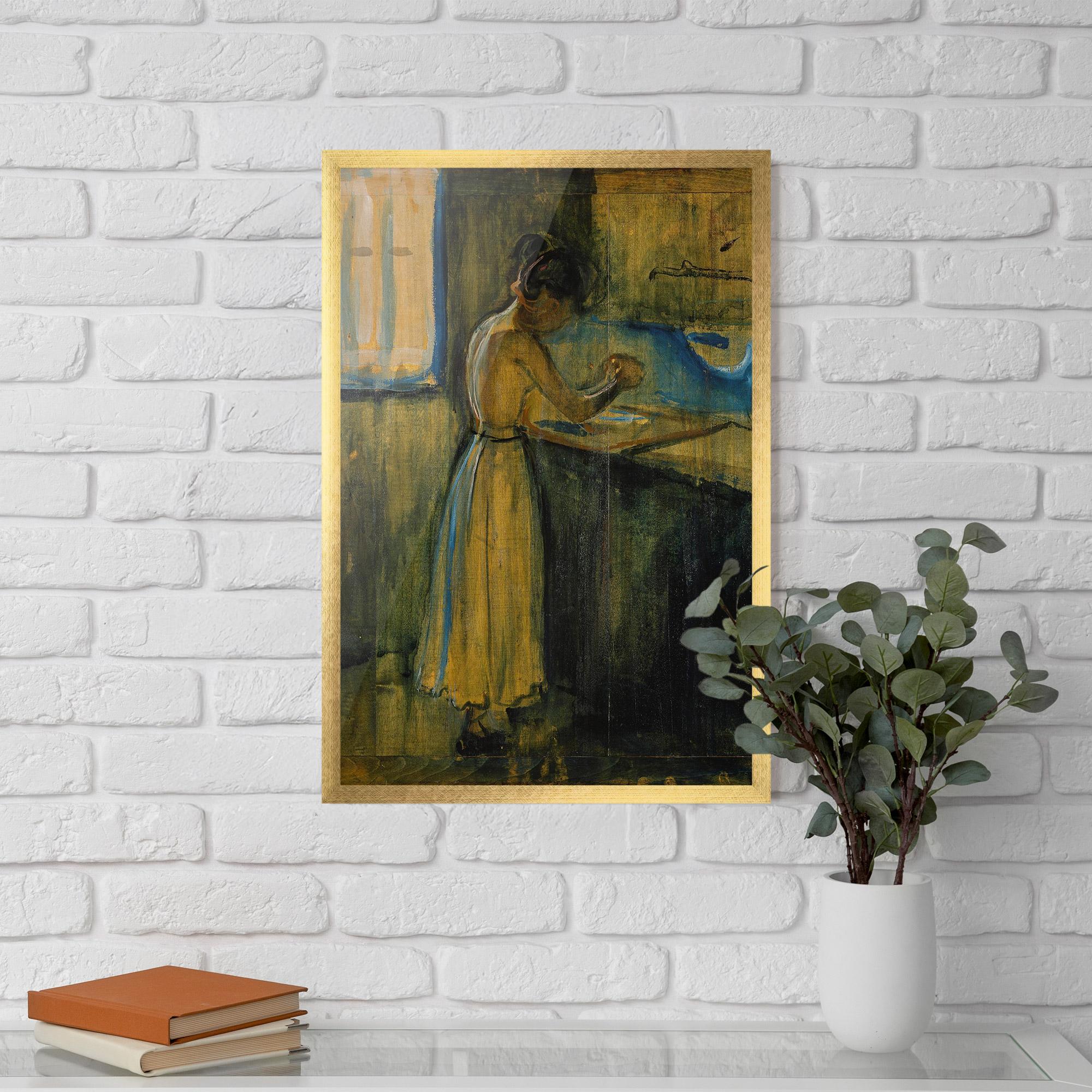 Poster Înrămat Woman Washing Herself mockup 5