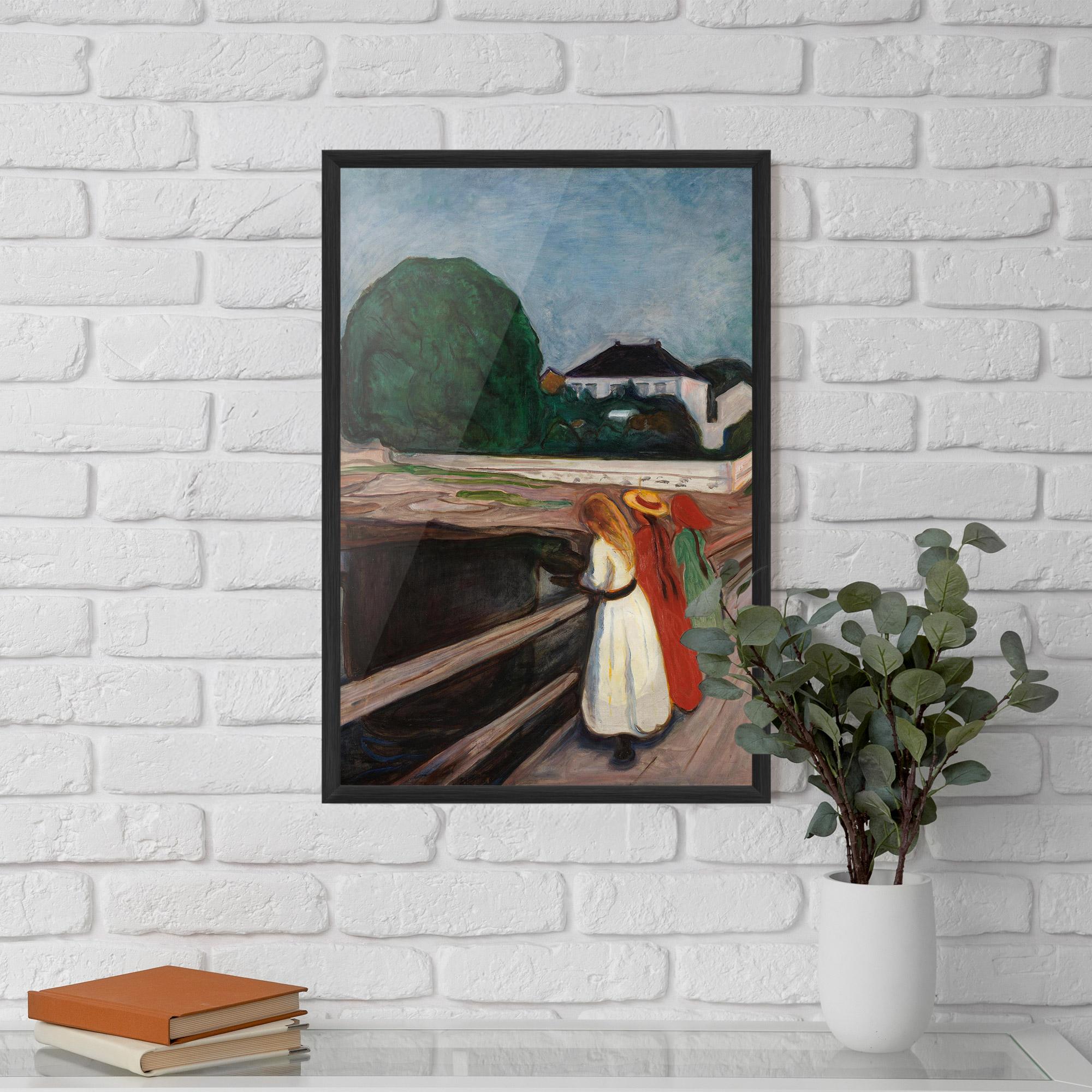 Poster Înrămat Girls On The Bridge mockup 5