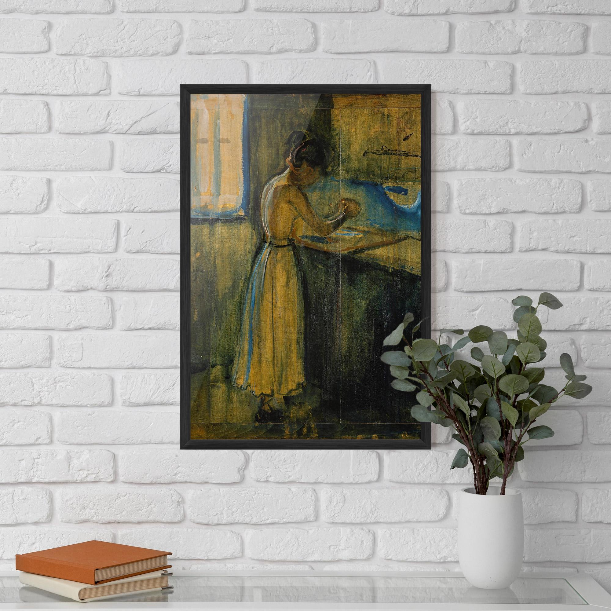 Poster Înrămat Woman Washing Herself mockup 5