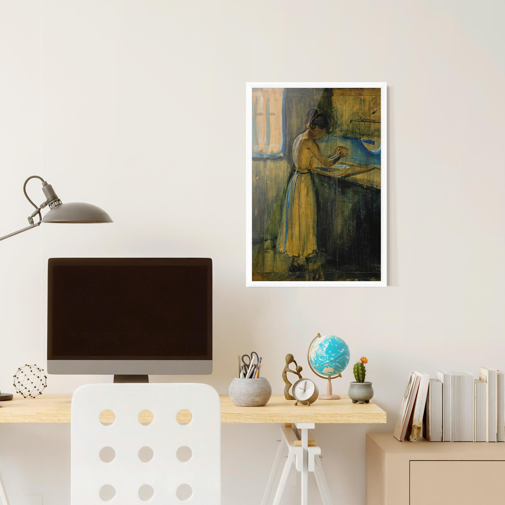 Poster Înrămat Woman Washing Herself mockup 6